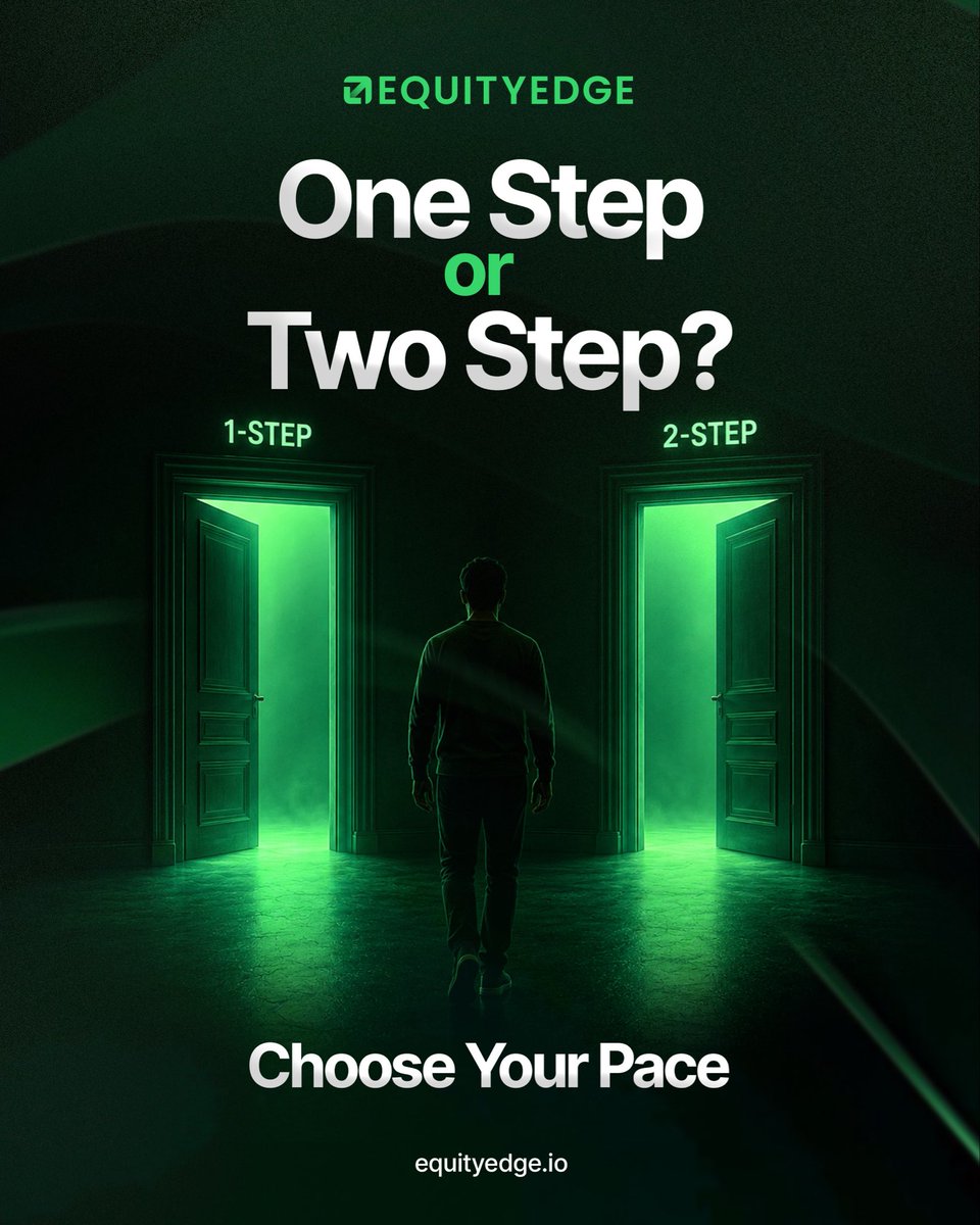 EquityEdgeUK's tweet photo. One step or two step… which challenge actually suits the way you trade? 

A 1 STEP CHALLENGE is built for traders who want a faster route to becoming funded.

One evaluation phase. Fewer stages to complete.

A 2 STEP CHALLENGE gives traders more room to prove their consistency across two phases.

A more structured journey. Time to demonstrate discipline.

The right challenge depends on your trading style, your risk management and how you perform under pressure.

So, which trader are you?

1 Step: Back yourself and get there faster
2 Step: Stay measured and prove consistency

👇 Comment 1 STEP or 2 STEP below and tell us why it suits your trading style.
