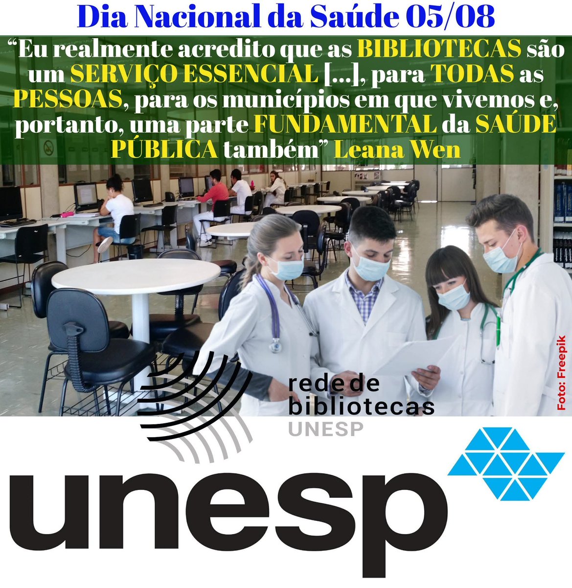 chmatsu's tweet photo. Dia Nacional da Saúde 05/08  “Eu realmente acredito que as BIBLIOTECAS são um SERVIÇO ESSENCIAL [...], para TODAS as PESSOAS, para os municípios em que vivemos e, portanto, uma parte FUNDAMENTAL da SAÚDE PÚBLICA também” Leana Wen https://t.co/jwNKjb3Vtb