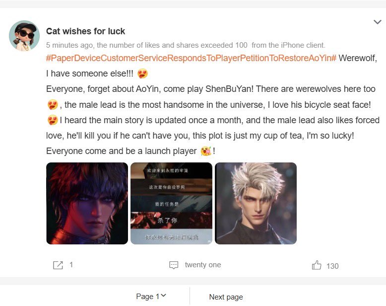 lawiecikmanga's tweet photo. I suppose it’s a fair game now to call them out on this shit.

PAPERGAMES DIDN’T ADRESS US YET.
And at least THEY HAVE A GAME. You guys do not have the game, did not show any gameplay, you showed only your uncanny valley designs. 

Do not start me to start dropping the sources of how shady of company you are and who has your back.

I’M NOT GOING TO USE THIS TAG AGAIN BECAUSE OF HOW YOU FUCKS ARE ACTING.

Silent Whispers is not a real game till you guys show the real gameplay. Stop this dirty, ugly way to promote the game and try to fight fair on gaming market.

I will not touch this game with 10ft poll and I’m happy I can finally say it after weeks on my own research and seeing how shady they are.