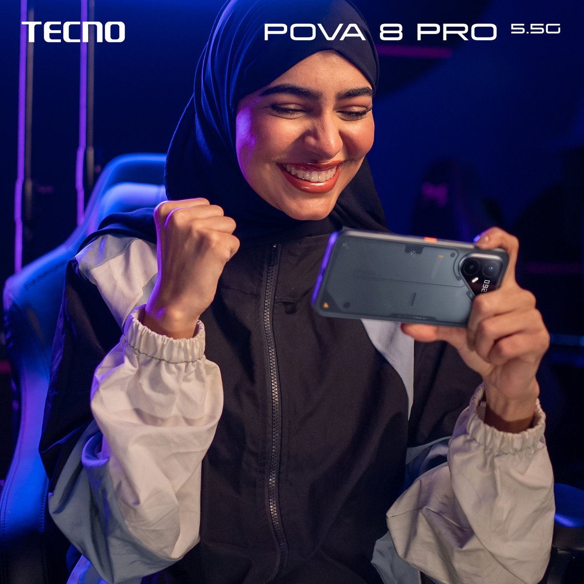TECNOMobileKSA's tweet photo. فالك الفوز ✨

#TECNO | #TECNOKSA
#POVA8Series | #POVA8Pro | #أداء_وشريحتين_لعبك_يزين