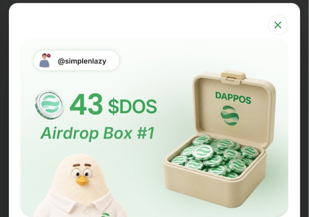 simplenlazy's tweet photo. Received an unexpected airdrop from @dappOS_com. Did a binance wallet campaign back in 2024, got campaigns rewards and now this. Its not looking much but for me its good. Thanks @BinanceWallet https://t.co/pDJnR5fyoR