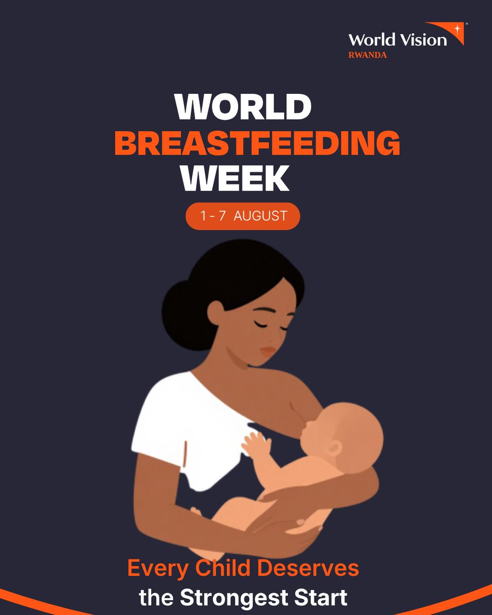 WVRwanda's tweet photo. Every child deserves the strongest possible start in life. 

Breastfeeding provides safe, complete and responsive nutrition during the first six months, while supporting immunity, brain development and lifelong well-being. 

#WorldBreastfeedingWeek2026
 #ENOUGH https://t.co/GSCvxg5dml