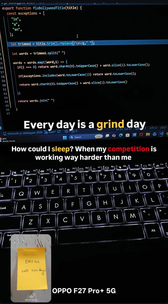 Arshad_sayed_03's tweet photo. Every day is a grind day 
#buildinpublic 
#learninpublic

Learning full-stack at @ChaiCodeHQ https://t.co/9gOzwvTBC3