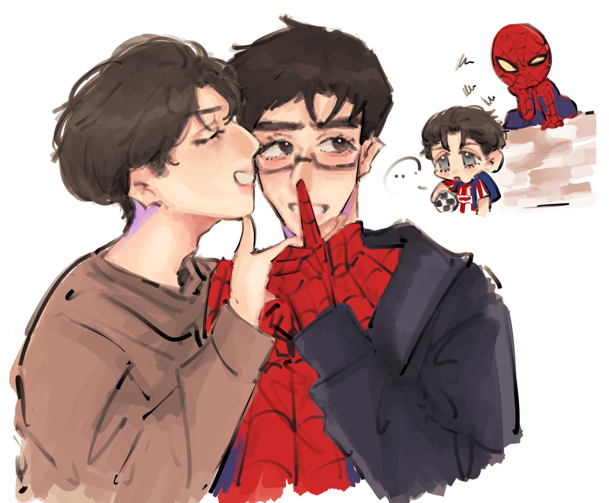 harumasaz's tweet photo. #brimiga spiderman au https://t.co/mqqqQYxyei