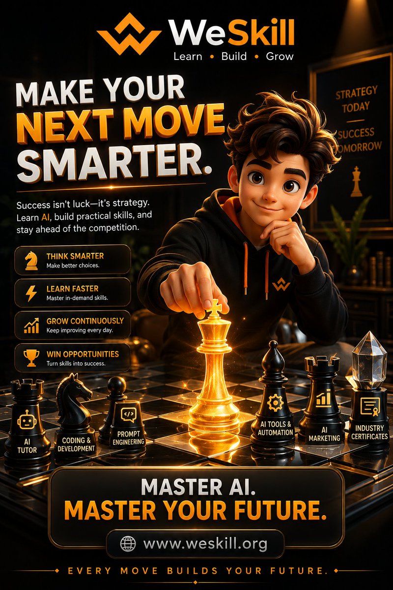 weskillorg's tweet photo. 🎓 Degree or Skills?

The job market is changing faster than ever.

What's more valuable today:
🎓 A Degree
or
💻 Real Skills?
👇

Comment your answer. 
#WeSkill #AI #CareerGrowth #SkillsMatter #FutureReady #ArtificialIntelligence #CareerSuccess #TechCareers #FutureOfWork https://t.co/iYyo7lbW9m