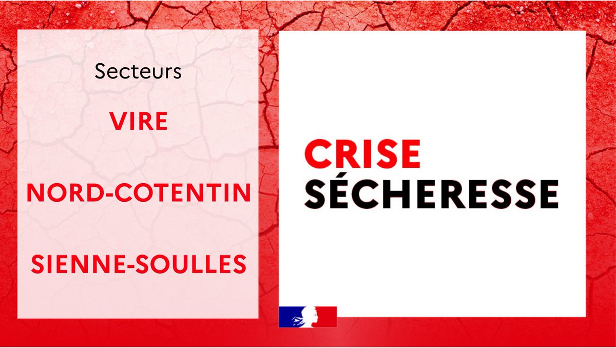 Image de Préfet de la Manche - 🚨 Sécheresse - Le secteur de la Vire est placé en niveau "crise"
Les ressources en eau continuent
