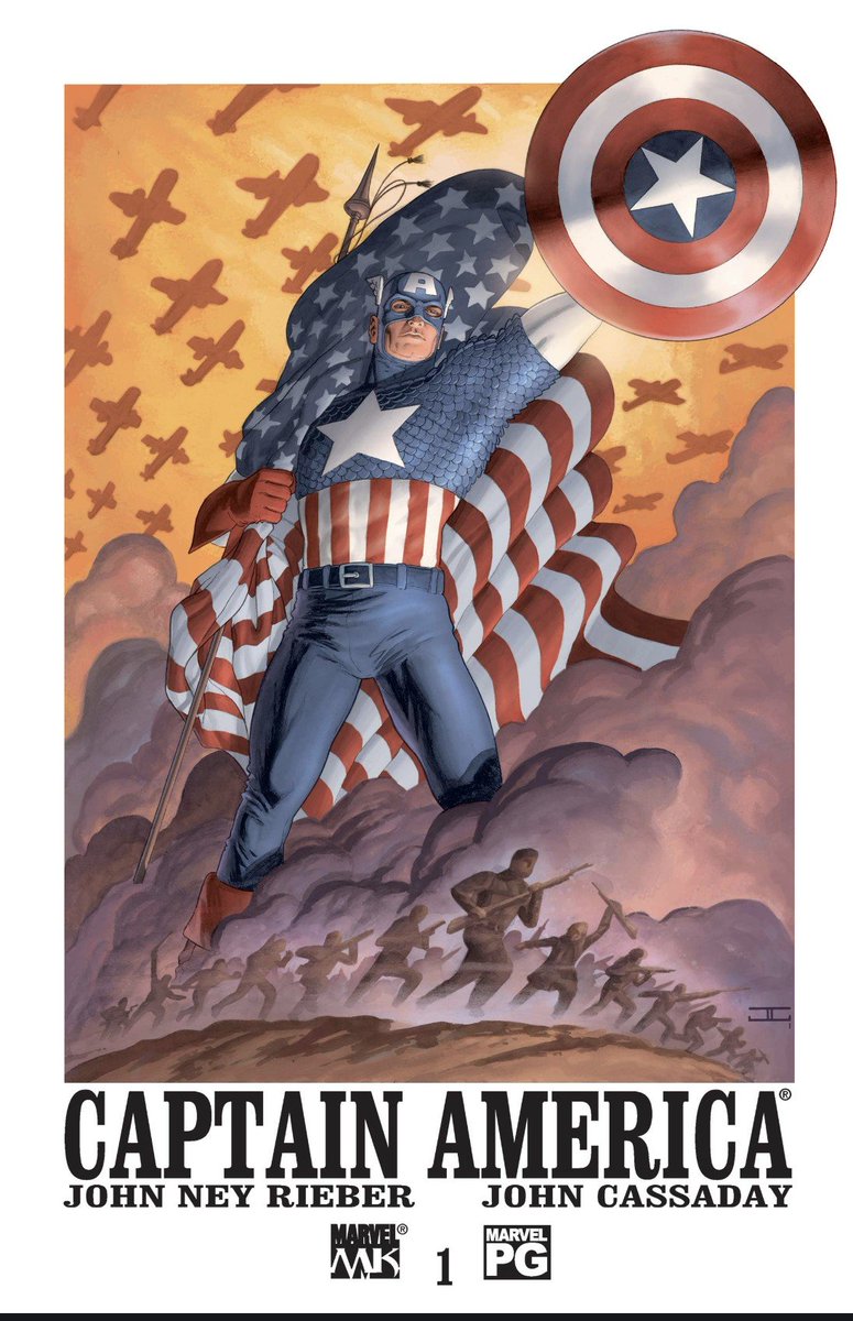 rise_t's tweet photo. Captain America #1。9.11事件でのキャップを描く名作。あの惨劇の場所で必死に民衆の救助にあたっていたスティーブ。そこにフューリーが現れ「何をしている。さっさと着替えてアフガンに行け。お前が必要だ。」と言いシールドとコスチュームを渡す。しかし彼は激昂して叫ぶ。続 https://t.co/g41p3wOYck