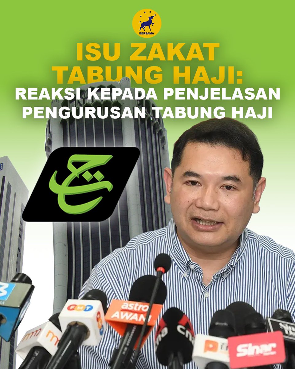 rafiziramli's tweet photo. 𝗞𝗘𝗡𝗬𝗔𝗧𝗔𝗔𝗡 𝗠𝗘𝗗𝗜𝗔
𝟱 𝗢𝗴𝗼𝘀 𝟮𝟬𝟮𝟲

𝗜𝗦𝗨 𝗭𝗔𝗞𝗔𝗧 𝗧𝗔𝗕𝗨𝗡𝗚 𝗛𝗔𝗝𝗜:
𝗥𝗘𝗔𝗞𝗦𝗜 𝗞𝗘𝗣𝗔𝗗𝗔 𝗣𝗘𝗡𝗝𝗘𝗟𝗔𝗦𝗔𝗡 𝗣𝗘𝗡𝗚𝗨𝗥𝗨𝗦𝗔𝗡 𝗧𝗔𝗕𝗨𝗡𝗚 𝗛𝗔𝗝𝗜

Saya mengucapkan terima kasih kepada pengurusan Tabung Haji yang mengeluarkan satu kenyataan media semalam (4 Ogos 2026) mengenai pendirian Tabung Haji mengenai isu zakat yang ditimbulkan di dalam laporan RCI Tabung Haji. 

Secara ringkasnya, kenyataan Tabung Haji menjelaskan pendirian pengurusannya bahawa isu zakat yang dipersoalkan oleh Suruhanjaya Diraja Tabung Haji adalah tidak berbangkit.

Mengikut Tabung Haji, semua zakat yang dikeluarkan pada setiap masa adalah bagi pihak pendeposit kerana Tabung Haji tidak diwajibkan zakat ke atasnya.

Saya berharap pihak berwajib, termasuk pengurusan Tabung Haji, bersabar dengan saya yang perlu terus menanyakan soalan bagi pihak orang ramai. Lebih-lebih lagi dalam keadaan tidak ramai yang ingin bertanya mendapatkan penjelasan dalam isu yang sensitif seperti ini.

Saya juga pernah melalui zaman yang mana setiap perkara mengenai hal ehwal pengurusan dan kewangan Tabung Haji yang saya bangkitkan dinafikan bulat-bulat oleh pengurusan Tabung Haji ketika itu. 

Malah, saya dituduh memfitnah dan Tabung Haji sendiri membuat laporan polis terhadap saya sehingga saya diheret ke mahkamah.

Sepuluh tahun kemudian, satu laporan Suruhanjaya Diraja mengesahkan isu-isu yang dinafikan oleh pengurusan Tabung Haji pada satu ketika adalah benar belaka.

Oleh itu, saya berharap pengurusan Tabung Haji di bawah pentadbiran Madani menangani isu-isu yang dibangkitkan dengan lebih terbuka.

Sementara saya mengalu-alukan jawapan dari pengurusan Tabung Haji mengenai isu zakat, saya percaya ada beberapa perkara yang belum dikupas dengan memuaskan.

Perkara yang ditimbulkan oleh Suruhanjaya Diraja mengenai isu zakat ini adalah lebih dalam daripada yang dikupas kenyataan media Tabung Haji semalam.

Saya petik beberapa penemuan Suruhanjaya Diraja mengenai perkara ini:

“𝘚𝘶𝘳𝘶𝘩𝘢𝘯𝘫𝘢𝘺𝘢 𝘮𝘦𝘯𝘥𝘢𝘱𝘢𝘵𝘪, 𝘥𝘢𝘭𝘢𝘮 𝘵𝘢𝘩𝘶𝘯 2016, 𝘢𝘬𝘢𝘥 𝘥𝘦𝘱𝘰𝘴𝘪𝘵 (𝘬𝘰𝘯𝘵𝘳𝘢𝘬) 𝘪𝘯𝘪 𝘵𝘦𝘭𝘢𝘩 𝘥𝘪𝘵𝘶𝘬𝘢𝘳 𝘬𝘦𝘱𝘢𝘥𝘢 𝘞𝘢𝘥𝘪 ’𝘢𝘩 𝘠𝘢𝘥 𝘋𝘩𝘢𝘮𝘢𝘯𝘢𝘩 𝘺𝘢𝘯𝘨 𝘮𝘢𝘯𝘢 𝘥𝘦𝘱𝘰𝘴𝘪𝘵 𝘥𝘪𝘬𝘪𝘳𝘢 𝘴𝘦𝘣𝘢𝘨𝘢𝘪 𝘴𝘪𝘮𝘱𝘢𝘯𝘢𝘯, 𝘥𝘢𝘯 𝘓𝘛𝘏 𝘢𝘬𝘢𝘯 𝘮𝘦𝘮𝘣𝘢𝘺𝘢𝘳 𝘬𝘦𝘶𝘯𝘵𝘶𝘯𝘨𝘢𝘯 (𝘩𝘪𝘣𝘢𝘩) 𝘬𝘦𝘱𝘢𝘥𝘢 𝘱𝘦𝘯𝘥𝘦𝘱𝘰𝘴𝘪𝘵 𝘶𝘯𝘵𝘶𝘬 𝘮𝘦𝘯𝘨𝘦𝘭𝘢𝘬𝘬𝘢𝘯 𝘱𝘦𝘮𝘣𝘢𝘺𝘢𝘳𝘢𝘯 𝘳𝘪𝘣𝘢. 𝘕𝘢𝘮𝘶𝘯, 𝘚𝘶𝘳𝘶𝘩𝘢𝘯𝘫𝘢𝘺𝘢 𝘮𝘦𝘯𝘥𝘢𝘱𝘢𝘵𝘪 𝘵𝘪𝘢𝘥𝘢 𝘱𝘦𝘯𝘫𝘦𝘭𝘢𝘴𝘢𝘯 𝘮𝘦𝘯𝘨𝘢𝘱𝘢 𝘱𝘦𝘳𝘶𝘣𝘢𝘩𝘢𝘯 𝘢𝘬𝘢𝘥 𝘪𝘯𝘪 𝘥𝘪𝘭𝘢𝘬𝘶𝘬𝘢𝘯.”

“𝘞𝘢𝘭𝘢𝘶𝘱𝘶𝘯 𝘣𝘦𝘨𝘪𝘵𝘶, 𝘚𝘶𝘳𝘶𝘩𝘢𝘯𝘫𝘢𝘺𝘢 𝘮𝘦𝘯𝘥𝘢𝘱𝘢𝘵𝘪 𝘢𝘯𝘵𝘢𝘳𝘢 𝘧𝘢𝘬𝘵𝘰𝘳 𝘱𝘦𝘳𝘶𝘣𝘢𝘩𝘢𝘯 𝘵𝘦𝘳𝘴𝘦𝘣𝘶𝘵 𝘢𝘥𝘢𝘭𝘢𝘩 𝘬𝘦𝘳𝘢𝘯𝘢 𝘓𝘛𝘏 𝘵𝘦𝘭𝘢𝘩 𝘮𝘶𝘭𝘢 𝘮𝘦𝘯𝘨𝘨𝘶𝘯𝘢𝘬𝘢𝘯 𝘴𝘦𝘣𝘢𝘩𝘢𝘨𝘪𝘢𝘯 𝘬𝘦𝘶𝘯𝘵𝘶𝘯𝘨𝘢𝘯 𝘱𝘦𝘭𝘢𝘣𝘶𝘳𝘢𝘯 𝘶𝘯𝘵𝘶𝘬 𝘮𝘦𝘮𝘣𝘪𝘢𝘺𝘢𝘪 𝘴𝘶𝘣𝘴𝘪𝘥𝘪 𝘥𝘪 𝘣𝘢𝘸𝘢𝘩 𝘢𝘬𝘢𝘥 𝘔𝘶𝘥𝘢𝘳𝘢𝘣𝘢𝘩. 𝘛𝘦𝘵𝘢𝘱𝘪 𝘵𝘪𝘢𝘥𝘢 𝘥𝘰𝘬𝘶𝘮𝘦𝘯 𝘮𝘦𝘯𝘶𝘯𝘫𝘶𝘬𝘬𝘢𝘯 𝘱𝘦𝘯𝘥𝘦𝘱𝘰𝘴𝘪𝘵 (𝘳𝘢𝘣𝘣𝘶𝘭 𝘮𝘢𝘭) 𝘣𝘦𝘳𝘴𝘦𝘵𝘶𝘫𝘶 𝘴𝘦𝘣𝘢𝘩𝘢𝘨𝘪𝘢𝘯 𝘬𝘦𝘶𝘯𝘵𝘶𝘯𝘨𝘢𝘯 𝘱𝘦𝘭𝘢𝘣𝘶𝘳𝘢𝘯 𝘥𝘪𝘨𝘶𝘯𝘢𝘬𝘢𝘯 𝘶𝘯𝘵𝘶𝘬 𝘴𝘶𝘣𝘴𝘪𝘥𝘪.”

“𝘒𝘦𝘴𝘢𝘯 𝘥𝘢𝘳𝘪𝘱𝘢𝘥𝘢 𝘱𝘦𝘳𝘵𝘶𝘬𝘢𝘳𝘢𝘯 𝘬𝘦𝘱𝘢𝘥𝘢 𝘢𝘬𝘢𝘥 𝘞𝘢𝘥𝘪’𝘢𝘩 𝘠𝘢𝘥 𝘋𝘩𝘢𝘮𝘢𝘯𝘢𝘩 𝘵𝘦𝘭𝘢𝘩 𝘮𝘦𝘯𝘨𝘶𝘣𝘢𝘩 𝘩𝘶𝘣𝘶𝘯𝘨𝘢𝘯 𝘺𝘢𝘯𝘨 𝘣𝘰𝘭𝘦𝘩 𝘮𝘦𝘯𝘺𝘦𝘣𝘢𝘣𝘬𝘢𝘯 𝘱𝘦𝘯𝘥𝘦𝘱𝘰𝘴𝘪𝘵 𝘵𝘦𝘳𝘥𝘦𝘥𝘢𝘩 𝘬𝘦𝘱𝘢𝘥𝘢 𝘵𝘢𝘯𝘨𝘨𝘶𝘯𝘨𝘢𝘯 𝘻𝘢𝘬𝘢𝘵 𝘬𝘦 𝘢𝘵𝘢𝘴 𝘥𝘦𝘱𝘰𝘴𝘪𝘵 𝘺𝘢𝘯𝘨 𝘥𝘪𝘴𝘦𝘳𝘢𝘩𝘬𝘢𝘯 𝘬𝘦𝘱𝘢𝘥𝘢 𝘓𝘛𝘏. 𝘗𝘦𝘳𝘬𝘢𝘳𝘢 𝘪𝘯𝘪 𝘵𝘦𝘭𝘢𝘩 𝘥𝘪𝘣𝘢𝘯𝘨𝘬𝘪𝘵𝘬𝘢𝘯 𝘰𝘭𝘦𝘩 𝘉𝘕𝘔 𝘥𝘢𝘭𝘢𝘮 𝘴𝘶𝘳𝘢𝘵𝘯𝘺𝘢 𝘬𝘦𝘱𝘢𝘥𝘢 𝘗𝘦𝘳𝘥𝘢𝘯𝘢 𝘔𝘦𝘯𝘵𝘦𝘳𝘪 𝘣𝘦𝘳𝘵𝘢𝘳𝘪𝘬𝘩 26 𝘑𝘶𝘯 2019. 𝘔𝘦𝘯𝘶𝘳𝘶𝘵 𝘉𝘕𝘔, 𝘱𝘦𝘯𝘻𝘢𝘩𝘪𝘳𝘢𝘯 𝘣𝘦𝘳𝘬𝘦𝘯𝘢𝘢𝘯 𝘻𝘢𝘬𝘢𝘵 𝘬𝘦𝘱𝘢𝘥𝘢 𝘱𝘦𝘯𝘥𝘦𝘱𝘰𝘴𝘪𝘵 𝘮𝘶𝘯𝘨𝘬𝘪𝘯 𝘵𝘪𝘥𝘢𝘬 𝘴𝘢𝘮𝘢 𝘥𝘦𝘯𝘨𝘢𝘯 𝘬𝘰𝘯𝘵𝘳𝘢𝘬 𝘥𝘪 𝘣𝘢𝘸𝘢𝘩 𝘞𝘢𝘥𝘪’𝘢𝘩 𝘠𝘢𝘥 𝘋𝘩𝘢𝘮𝘢𝘯𝘢𝘩.”

“𝘋𝘪 𝘣𝘢𝘸𝘢𝘩 𝘢𝘬𝘢𝘥 𝘞𝘢𝘥𝘪’𝘢𝘩 𝘠𝘢𝘥 𝘋𝘩𝘢𝘮𝘢𝘯𝘢𝘩, 𝘬𝘦𝘥𝘶𝘥𝘶𝘬𝘢𝘯 𝘓𝘛𝘏 𝘵𝘦𝘭𝘢𝘩 𝘮𝘦𝘯𝘫𝘢𝘥𝘪 𝘱𝘦𝘮𝘪𝘯𝘫𝘢𝘮 𝘬𝘦𝘱𝘢𝘥𝘢 𝘥𝘦𝘱𝘰𝘴𝘪𝘵 𝘺𝘢𝘯𝘨 𝘥𝘪𝘴𝘪𝘮𝘱𝘢𝘯 𝘥𝘪 𝘓𝘛𝘏. 𝘑𝘶𝘴𝘵𝘦𝘳𝘶, 𝘣𝘢𝘺𝘢𝘳𝘢𝘯 𝘻𝘢𝘬𝘢𝘵 𝘰𝘭𝘦𝘩 𝘓𝘛𝘏 𝘱𝘢𝘥𝘢 𝘮𝘢𝘴𝘢 𝘪𝘵𝘶 𝘩𝘢𝘯𝘺𝘢 𝘮𝘦𝘸𝘢𝘬𝘪𝘭𝘪 𝘱𝘦𝘳𝘯𝘪𝘢𝘨𝘢𝘢𝘯 𝘓𝘛𝘏 𝘴𝘦𝘣𝘢𝘨𝘢𝘪 𝘴𝘦𝘣𝘶𝘢𝘩 𝘪𝘯𝘴𝘵𝘪𝘵𝘶𝘴𝘪, 𝘮𝘢𝘯𝘢𝘬𝘢𝘭𝘢 𝘱𝘦𝘯𝘥𝘦𝘱𝘰𝘴𝘪𝘵 𝘴𝘦𝘱𝘢𝘵𝘶𝘵𝘯𝘺𝘢 𝘱𝘦𝘳𝘭𝘶 𝘮𝘦𝘮𝘣𝘢𝘺𝘢𝘳 𝘻𝘢𝘬𝘢𝘵 𝘴𝘪𝘮𝘱𝘢𝘯𝘢𝘯. 𝘒𝘢𝘥𝘢𝘳 𝘻𝘢𝘬𝘢𝘵 𝘴𝘪𝘮𝘱𝘢𝘯𝘢𝘯 𝘢𝘥𝘢𝘭𝘢𝘩 𝘴𝘦𝘣𝘢𝘯𝘺𝘢𝘬 2.5% 𝘥𝘢𝘳𝘪𝘱𝘢𝘥𝘢 𝘫𝘶𝘮𝘭𝘢𝘩 𝘴𝘪𝘮𝘱𝘢𝘯𝘢𝘯. 𝘐𝘯𝘪 𝘢𝘬𝘢𝘯 𝘮𝘦𝘯𝘺𝘦𝘣𝘢𝘣𝘬𝘢𝘯 𝘢𝘮𝘢𝘶𝘯 𝘻𝘢𝘬𝘢𝘵 𝘺𝘢𝘯𝘨 𝘱𝘦𝘳𝘭𝘶 𝘥𝘪𝘣𝘢𝘺𝘢𝘳 𝘰𝘭𝘦𝘩 𝘓𝘛𝘏 𝘮𝘦𝘯𝘫𝘢𝘥𝘪 𝘭𝘦𝘣𝘪𝘩 𝘣𝘦𝘴𝘢𝘳 𝘣𝘦𝘳𝘣𝘢𝘯𝘥𝘪𝘯𝘨 𝘴𝘦𝘬𝘪𝘳𝘢𝘯𝘺𝘢 𝘥𝘪𝘣𝘢𝘺𝘢𝘳 𝘥𝘢𝘭𝘢𝘮 𝘣𝘦𝘯𝘵𝘶𝘬 𝘻𝘢𝘬𝘢𝘵 𝘱𝘦𝘳𝘯𝘪𝘢𝘨𝘢𝘢𝘯. 𝘍𝘰𝘳𝘮𝘶𝘭𝘢 𝘻𝘢𝘬𝘢𝘵 𝘱𝘦𝘳𝘯𝘪𝘢𝘨𝘢𝘢𝘯 𝘮𝘦𝘯𝘫𝘢𝘥𝘪𝘬𝘢𝘯 𝘯𝘪𝘭𝘢𝘪 𝘻𝘢𝘬𝘢𝘵 𝘭𝘦𝘣𝘪𝘩 𝘳𝘦𝘯𝘥𝘢𝘩 𝘥𝘢𝘳𝘪𝘱𝘢𝘥𝘢 𝘻𝘢𝘬𝘢𝘵 𝘴𝘪𝘮𝘱𝘢𝘯𝘢𝘯.”

“𝘚𝘶𝘳𝘶𝘩𝘢𝘯𝘫𝘢𝘺𝘢 𝘮𝘦𝘯𝘥𝘢𝘱𝘢𝘵𝘪 𝘱𝘦𝘳𝘵𝘶𝘬𝘢𝘳𝘢𝘯 𝘢𝘬𝘢𝘥 𝘔𝘶𝘥𝘩𝘢𝘳𝘢𝘣𝘢𝘩 𝘬𝘦𝘱𝘢𝘥𝘢 𝘢𝘬𝘢𝘥 𝘞𝘢𝘥𝘪’𝘢𝘩 𝘠𝘢𝘥 𝘋𝘩𝘢𝘮𝘢𝘯𝘢𝘩 𝘱𝘢𝘥𝘢 𝘵𝘢𝘩𝘶𝘯 2016 𝘮𝘦𝘯𝘺𝘦𝘣𝘢𝘣𝘬𝘢𝘯 𝘣𝘦𝘳𝘭𝘢𝘬𝘶 𝘬𝘦𝘵𝘪𝘥𝘢𝘬𝘩𝘢𝘳𝘮𝘰𝘯𝘪𝘢𝘯 𝘢𝘯𝘵𝘢𝘳𝘢 𝘈𝘬𝘵𝘢 535 𝘥𝘦𝘯𝘨𝘢𝘯 𝘱𝘦𝘭𝘢𝘬𝘴𝘢𝘯𝘢𝘢𝘯 𝘢𝘬𝘢𝘥 𝘵𝘦𝘳𝘴𝘦𝘣𝘶𝘵. 𝘐𝘯𝘪 𝘵𝘦𝘳𝘫𝘢𝘥𝘪 𝘬𝘦𝘳𝘢𝘯𝘢 𝘥𝘪 𝘣𝘢𝘸𝘢𝘩 𝘢𝘬𝘢𝘥 𝘞𝘢𝘥𝘪’𝘢𝘩 𝘠𝘢𝘥 𝘋𝘩𝘢𝘮𝘢𝘯𝘢𝘩, 𝘓𝘛𝘏 𝘣𝘦𝘳𝘱𝘦𝘳𝘢𝘯𝘢𝘯 𝘴𝘦𝘣𝘢𝘨𝘢𝘪 𝘱𝘦𝘮𝘪𝘯𝘫𝘢𝘮 𝘸𝘢𝘯𝘨 𝘥𝘢𝘳𝘪𝘱𝘢𝘥𝘢 𝘱𝘦𝘯𝘥𝘦𝘱𝘰𝘴𝘪𝘵 𝘶𝘯𝘵𝘶𝘬 𝘥𝘪𝘭𝘢𝘣𝘶𝘳𝘬𝘢𝘯. 𝘓𝘛𝘏 𝘣𝘦𝘣𝘢𝘴 𝘮𝘦𝘯𝘨𝘨𝘶𝘯𝘢𝘬𝘢𝘯 𝘬𝘦𝘶𝘯𝘵𝘶𝘯𝘨𝘢𝘯 𝘥𝘢𝘯𝘢 𝘵𝘦𝘳𝘴𝘦𝘣𝘶𝘵 𝘶𝘯𝘵𝘶𝘬 𝘱𝘦𝘮𝘣𝘢𝘺𝘢𝘳𝘢𝘯 𝘬𝘦𝘶𝘯𝘵𝘶𝘯𝘨𝘢𝘯 (𝘩𝘪𝘣𝘢𝘩), 𝘴𝘶𝘣𝘴𝘪𝘥𝘪 𝘥𝘢𝘯 𝘴𝘦𝘣𝘢𝘨𝘢𝘪𝘯𝘺𝘢 𝘵𝘢𝘯𝘱𝘢 𝘬𝘦𝘣𝘦𝘯𝘢𝘳𝘢𝘯 𝘱𝘦𝘯𝘥𝘦𝘱𝘰𝘴𝘪𝘵. 𝘋𝘪 𝘢𝘵𝘢𝘴 𝘢𝘬𝘢𝘥 𝘵𝘦𝘳𝘴𝘦𝘣𝘶𝘵 𝘫𝘶𝘨𝘢 𝘱𝘦𝘮𝘣𝘢𝘺𝘢𝘳𝘢𝘯 𝘻𝘢𝘬𝘢𝘵 𝘰𝘭𝘦𝘩 𝘓𝘛𝘏 𝘴𝘦𝘣𝘦𝘯𝘢𝘳𝘯𝘺𝘢 𝘻𝘢𝘬𝘢𝘵 𝘺𝘢𝘯𝘨 𝘬𝘦𝘯𝘢 𝘥𝘪𝘣𝘢𝘺𝘢𝘳 𝘰𝘭𝘦𝘩 𝘓𝘛𝘏, 𝘥𝘢𝘯 𝘣𝘶𝘬𝘢𝘯 𝘻𝘢𝘬𝘢𝘵 𝘺𝘢𝘯𝘨 𝘱𝘦𝘳𝘭𝘶 𝘥𝘪𝘣𝘢𝘺𝘢𝘳 𝘰𝘭𝘦𝘩 𝘱𝘦𝘯𝘥𝘦𝘱𝘰𝘴𝘪𝘵.”

“𝘚𝘦𝘥𝘢𝘯𝘨𝘬𝘢𝘯, 𝘮𝘦𝘯𝘶𝘳𝘶𝘵 𝘈𝘬𝘵𝘢 535, 𝘓𝘛𝘏 𝘴𝘦𝘮𝘦𝘮𝘢𝘯𝘨𝘯𝘺𝘢 𝘵𝘪𝘥𝘢𝘬 𝘥𝘪𝘣𝘦𝘯𝘢𝘳𝘬𝘢𝘯 𝘮𝘦𝘮𝘪𝘯𝘫𝘢𝘮 𝘥𝘢𝘯 𝘵𝘪𝘥𝘢𝘬 𝘵𝘦𝘳𝘵𝘢𝘬𝘭𝘶𝘬 𝘬𝘦𝘱𝘢𝘥𝘢 𝘱𝘦𝘮𝘣𝘢𝘺𝘢𝘳𝘢𝘯 𝘻𝘢𝘬𝘢𝘵. 𝘞𝘢𝘭𝘢𝘶𝘱𝘶𝘯 𝘣𝘦𝘨𝘪𝘵𝘶, 𝘣𝘢𝘨𝘪 𝘱𝘪𝘩𝘢𝘬 𝘱𝘦𝘯𝘥𝘦𝘱𝘰𝘴𝘪𝘵, 𝘮𝘦𝘳𝘦𝘬𝘢 𝘮𝘦𝘯𝘨𝘢𝘯𝘨𝘨𝘢𝘱 𝘱𝘦𝘮𝘣𝘢𝘺𝘢𝘳𝘢𝘯 𝘻𝘢𝘬𝘢𝘵 𝘰𝘭𝘦𝘩 𝘓𝘛𝘏 𝘢𝘥𝘢𝘭𝘢𝘩 𝘮𝘦𝘸𝘢𝘬𝘪𝘭𝘪 𝘻𝘢𝘬𝘢𝘵 𝘮𝘦𝘳𝘦𝘬𝘢.”

Ada beberapa percanggahan ketara di antara pendirian pengurusan Tabung Haji dan penemuan Suruhanjaya Diraja, antaranya: 

𝟭)Suruhanjaya Diraja memberi penekanan mengenai perubahan akad yang tidak dimaklumkan kepada pendeposit, terutamanya untuk mendapat persetujuan pendeposit supaya sebahagian keuntungan pelaburan digunakan untuk subsidi. [𝗧𝗶𝗮𝗱𝗮 𝗺𝗮𝗸𝗹𝘂𝗺 𝗯𝗮𝗹𝗮𝘀 𝗱𝗮𝗿𝗶 𝗽𝗲𝗻𝗴𝘂𝗿𝘂𝘀𝗮𝗻 𝗧𝗮𝗯𝘂𝗻𝗴 𝗛𝗮𝗷𝗶 𝗺𝗲𝗻𝗴𝗲𝗻𝗮𝗶 𝗽𝗲𝗿𝗸𝗮𝗿𝗮 𝗶𝗻𝗶.]

𝟮)Kesan perubahan akad, dari Mudarabah kepada Yadi’ah Yad Dhamanah, telah mengubah hubungan Tabung Haji dengan pendeposit, dari rakan kongsi menjadi peminjam kepada pendeposit. Zakat ke atas pendeposit telah menjadi zakat simpanan sebanyak 2.5%.  [𝗧𝗶𝗮𝗱𝗮 𝗺𝗮𝗸𝗹𝘂𝗺 𝗯𝗮𝗹𝗮𝘀 𝗱𝗮𝗿𝗶 𝗽𝗲𝗻𝗴𝘂𝗿𝘂𝘀𝗮𝗻 𝗧𝗮𝗯𝘂𝗻𝗴 𝗛𝗮𝗷𝗶 𝗺𝗲𝗻𝗴𝗲𝗻𝗮𝗶 𝗽𝗲𝗿𝗸𝗮𝗿𝗮 𝗶𝗻𝗶.]

𝟯)Amaun zakat yang perlu dibayar oleh Tabung Haji, sekiranya dibayar sebagai zakat simpanan dan bukannya zakat perniagaan seperti amalan Tabung Haji, adalah lebih besar daripada apa yang dibayar. [𝗧𝗶𝗮𝗱𝗮 𝗺𝗮𝗸𝗹𝘂𝗺 𝗯𝗮𝗹𝗮𝘀 𝗱𝗮𝗿𝗶 𝗽𝗲𝗻𝗴𝘂𝗿𝘂𝘀𝗮𝗻 𝗧𝗮𝗯𝘂𝗻𝗴 𝗛𝗮𝗷𝗶 𝗺𝗲𝗻𝗴𝗲𝗻𝗮𝗶 𝗽𝗲𝗿𝗸𝗮𝗿𝗮 𝗶𝗻𝗶.]

Apabila kenyataan pengurusan Tabung Haji menyebut bahawa zakat telah dibayar bagi pihak pendeposit tanpa menjawab isu-isu yang dibangkitkan di dalam laporan Suruhanjaya Diraja dan secara tidak langsung berpendirian isu zakat tidak berbangkit, ia boleh memberi gambaran bahawa pengurusan Tabung Haji tidak bersetuju dan menolak penemuan-penemuan di dalam laporan itu.

Apatah lagi dalam keadaan salah seorang anggota Suruhanjaya Diraja iaitu Profesor Dr. Asmadi bin Mohamed Naim adalah seorang agamawan yang dikenali sebagai ahli ilmu dalam kewangan Islam. 

Selain dari menjadi Naib Canselor Universiti Islam Antarabangsa Sultan Abdul Halim Mu’adzam Shah (UniSHAMS), beliau juga pernah menjadi ahli Jemaah Ulama Majlis Agama Islam dan Adat Istiadat Melayu Kelantan, ahli Jawatankuasa Waqaf Majlis Ugama Islam dan Adat Resam Melayu Pahang, ahli Majlis Zakat Kedah dan ahli Majlis Penasihat Syariah Suruhanjaya Sekuriti Malaysia.

Malah, pengerusi Tabung Haji sekarang iaitu Tan Sri Abdul Rashid Hussain adalah salah seorang ahli Suruhanjaya Diraja yang bersetuju dengan penemuan-penemuan mengenai zakat yang terkandung di dalam laporan RCI.

Saya berharap pihak berwajib terus memberi penjelasan yang boleh menjernihkan perkara-perkara yang ditimbulkan, terutamanya mengenai status bayaran zakat yang ditimbulkan.

Jangan kita ulangi episod sepuluh tahun lepas yang menolak mentah-mentah apabila rakyat biasa seperti saya mengutarakan soalan-soalan seperti yang saya tanya sekarang.

𝟱 𝗢𝗴𝗼𝘀 𝟮𝟬𝟮𝟲

Bagi pihak 𝗕𝗘𝗥𝗦𝗔𝗠𝗔
𝗥𝗔𝗙𝗜𝗭𝗜 𝗥𝗔𝗠𝗟𝗜

NOTA:
Untuk mengakses kenyataan media rasmi saya, klik pautan berikut -https://t.co/HyANhVJHBq