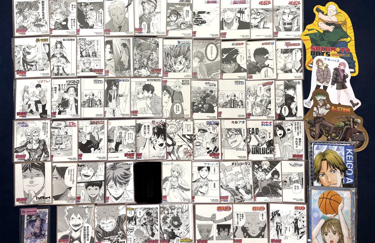 gnu3glasswindow's tweet photo. 【交換】
譲▶︎ジャンプショップ アニメイト特典 色紙 scfカード ナツコミ 等

求▶︎ 5枚目・異種カグラバチ
異種 極楽街 ネイ（身内分）

〈検索用〉ヒロアカ サカモトデイズ ハイキュー アオのハコ 呪術廻戦 鬼滅の刃 銀魂 魔男のイチ ワンピース Dr.STONE チェンソーマン ワートリ アオのハコ
↓ https://t.co/6rTpYrMfiA