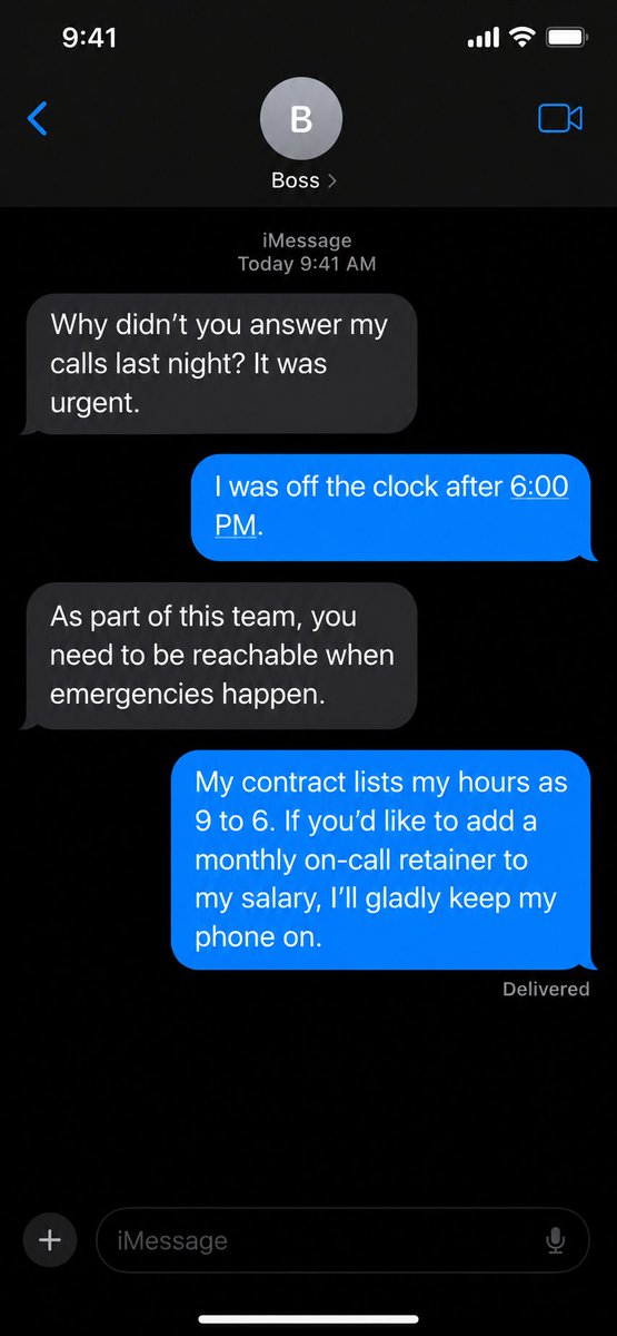 1ssve's tweet photo. If you want 24/7 availability, put it in the contract (and the paycheck). https://t.co/SgQOB4fToS