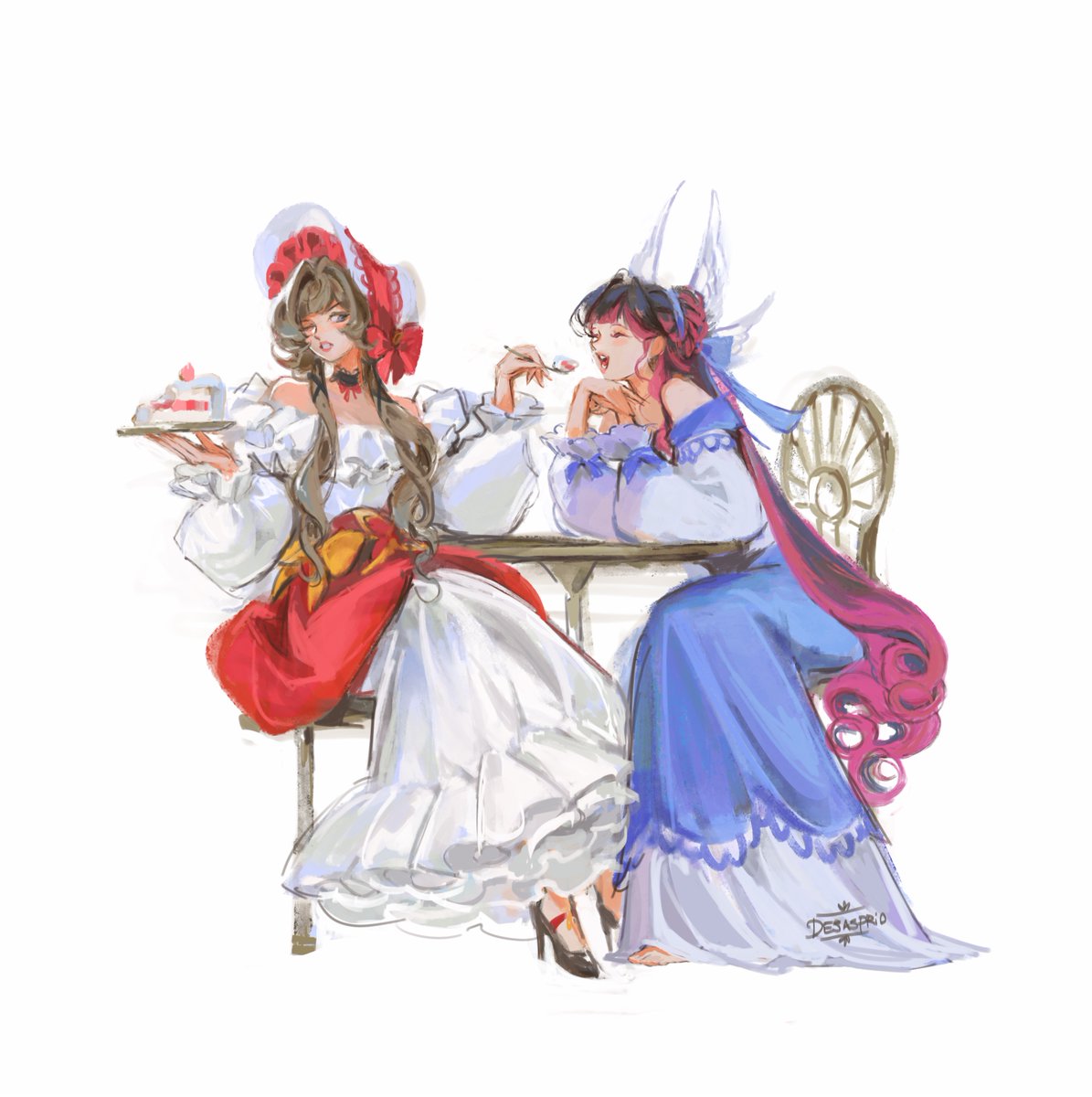 desasprio's tweet photo. french-cafe-date dress Sandrone but with her actual date included this time #sandbina https://t.co/Bqcf5mrDAJ