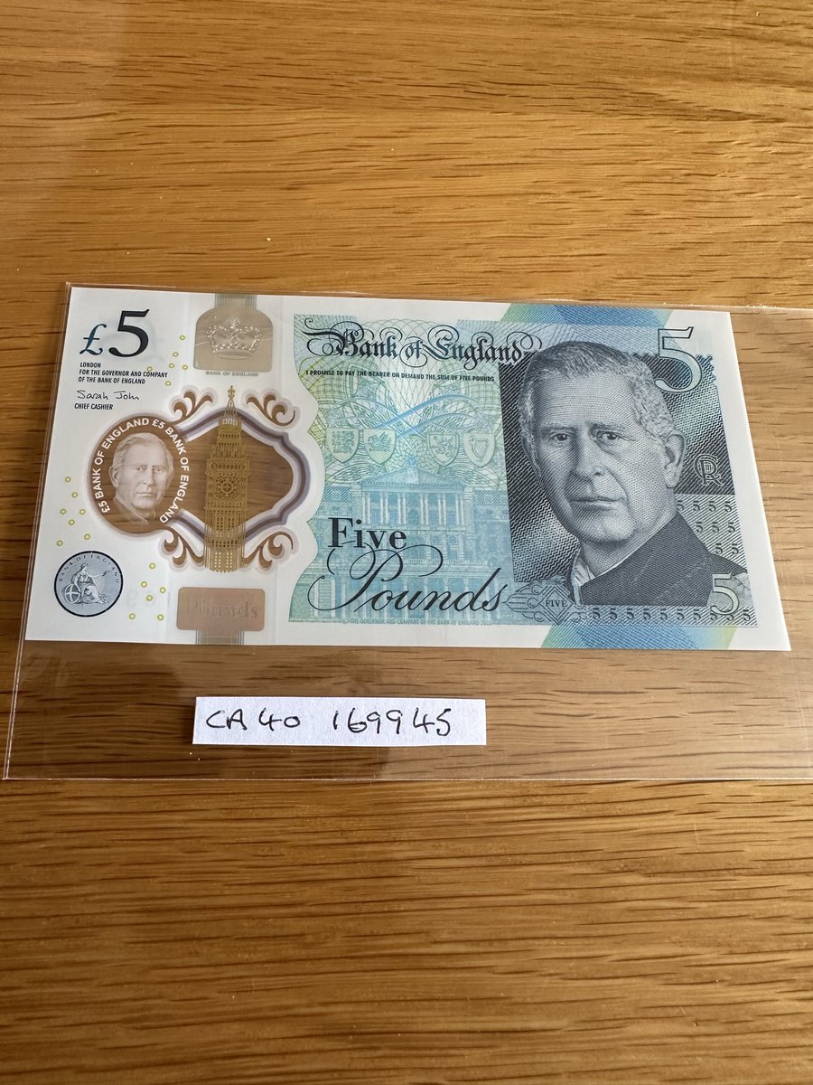 Vintage0Antique's tweet photo. Check out #KingCharles #5POUNDS £5 #NOTE #UNCIRCULATED #BANK of #ENGLAND and Protective Sleeve https://t.co/9wqzjIkFMB #eBay via @eBay_UK https://t.co/qJdF8T2OcP