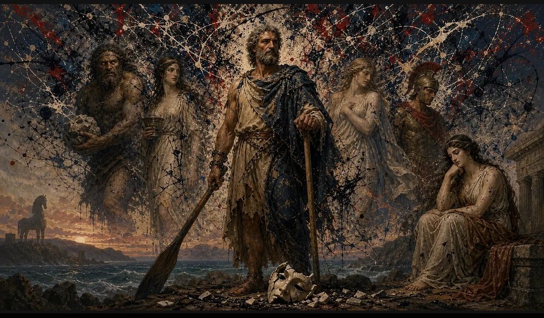 uberkampfener's tweet photo. Habiendo visto la película, y años atrás leído La Ilíada y La Odisea, he publicado en The Spectral Revolution. El navegador traduce el contenido. "De la Parodisea de Nolan al Viaje del Antihéroe": 
#laodisea #theodyssey @odysseymovie @NolanAnalyst 
https://t.co/7OM8BHD8fe https://t.co/onT5r6ANjK