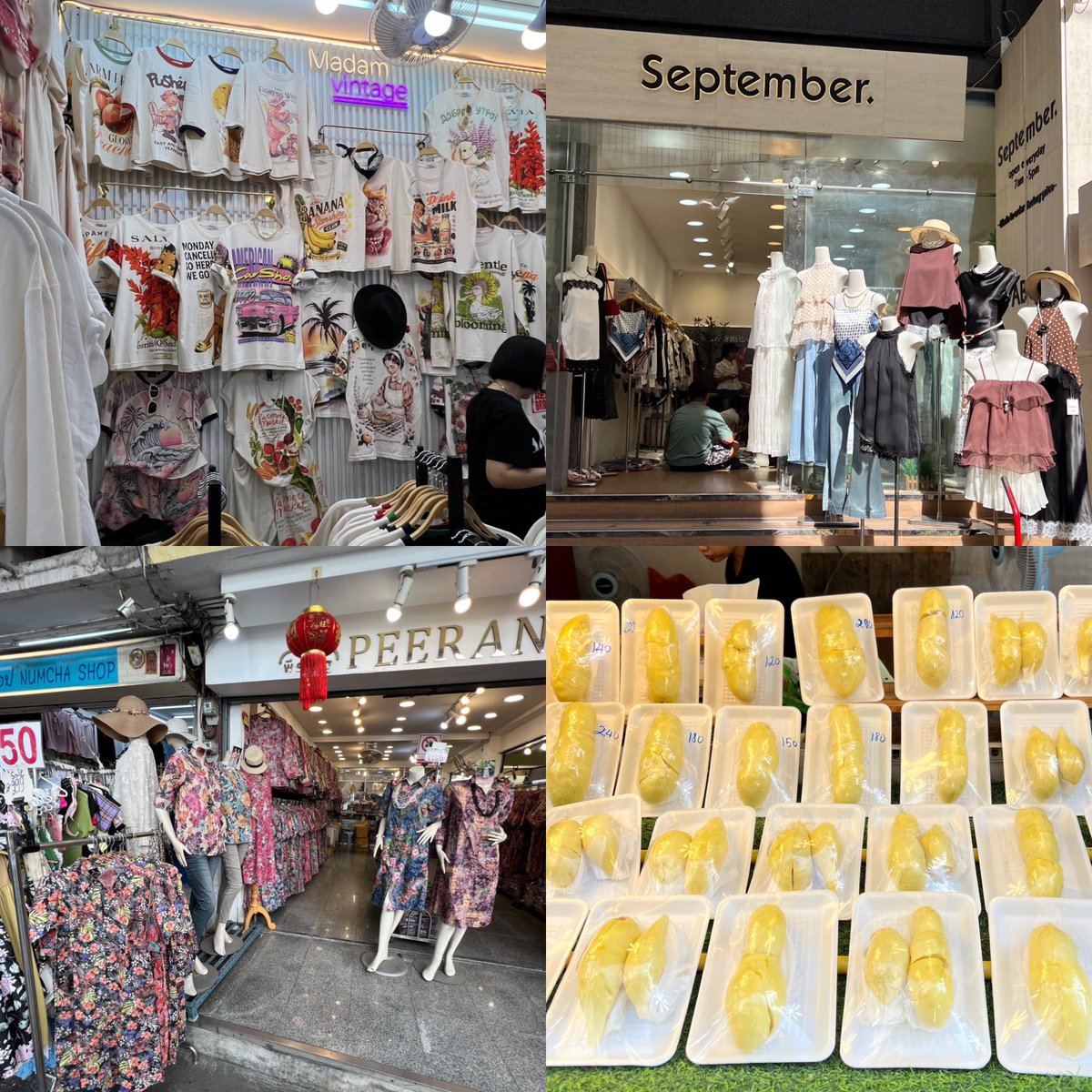AMSu_BKK's tweet photo. 【アムスBKK 現地調査】👀

🇹🇭バンコクで洋服を仕入れるならまずはここ

📍プラトゥーナーム市場

タイ最大級の衣料品卸売市場で
アパレル・バッグ・靴・アクセサリーまで何でも揃います✨

✅ 1点から購入OK
✅ まとめ買いでさらに安くなる
✅ ビッグサイズも有りますよ
✅ お土産のばらまき用探しにもおすすめ🎁

市場は迷路のように広く、
歩いているだけでも面白い👀

私はアソークから運河ボートで行くのがおすすめ🚤
渋滞知らずで市場の目の前まで行けます

近くには
🏬 プラチナムファッショ��モール
🗼 バイヨークスカイホテル
もあるので一日中楽しめるエリアです👀

⚠️ とにかく広いので歩きやすい靴がおすすめ👟
値札が付いていないお店も多いので
価格は遠慮なく聞いてみましょう😊

「タイで何か仕入れてみたい」
そんな人なら、一度は行く価値ありです🇹🇭
#タイ旅行 #バンコク #プラトゥーナーム #仕入れ #タイ雑貨 #アパレル #dtv
#タイ旅行