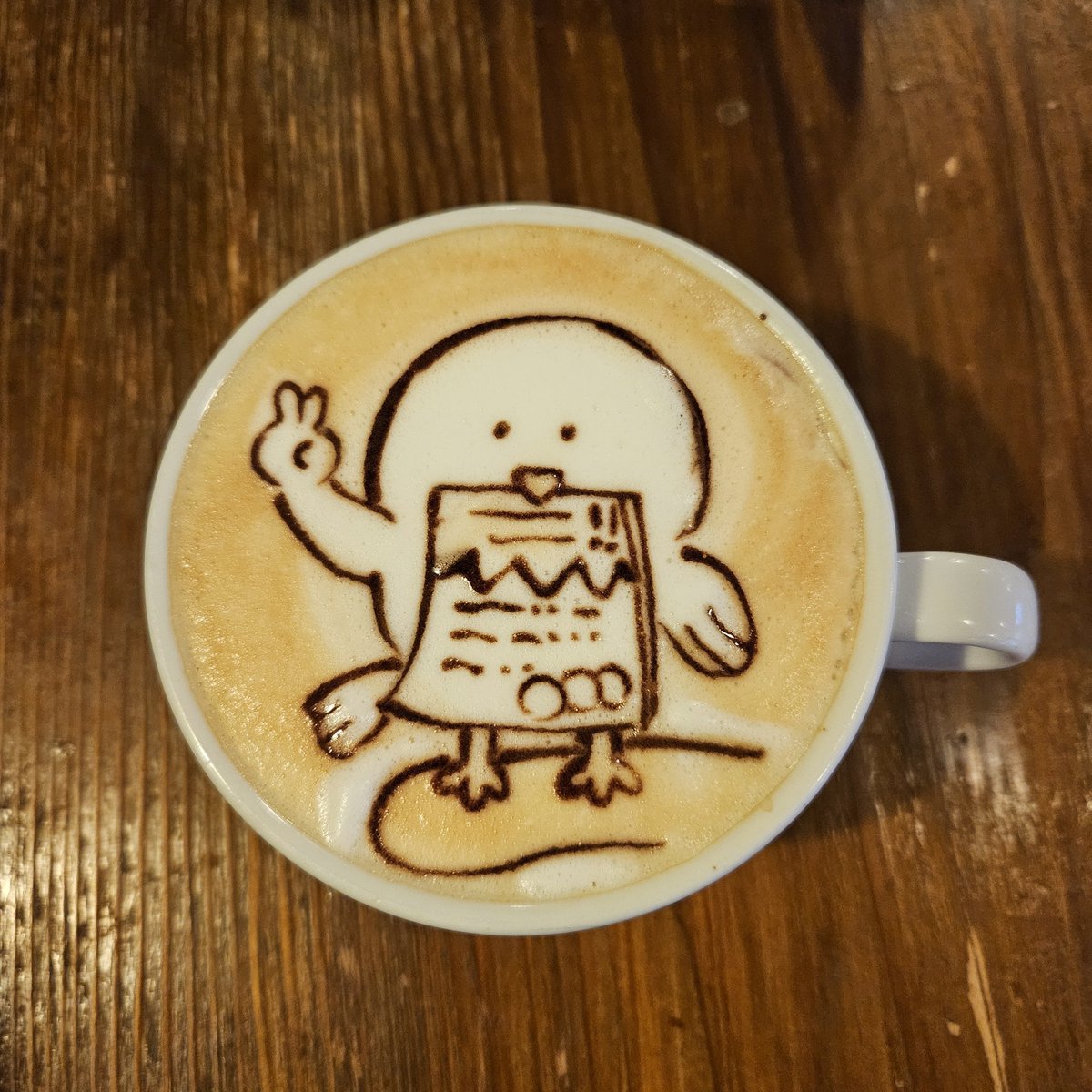 george_10g's tweet photo. 本日の暇カプチーノ、『なんか懐いてる｢鳥｣』。
#ちいかわ_ラテ https://t.co/oSV85emkg8