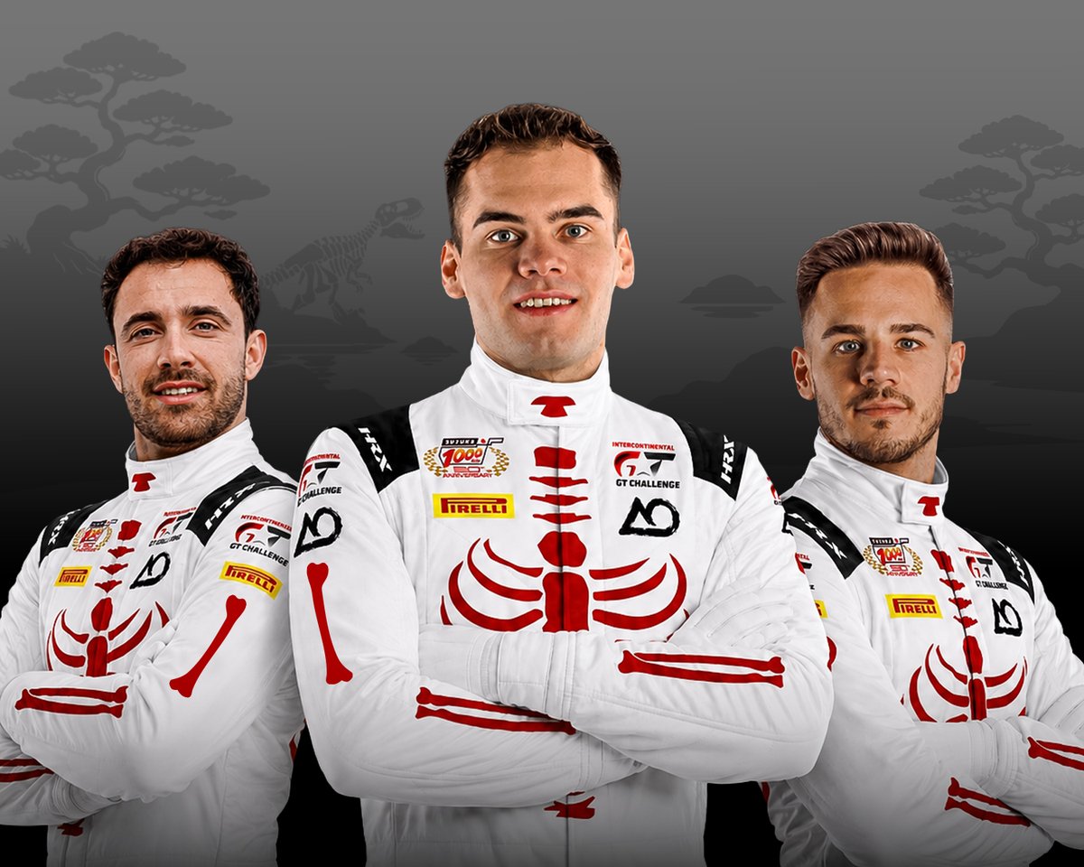 AORacingUSA's tweet photo. Meet Bushi Rex: the ancient samurai ancestor of Rexy, awakened for AO Racing's debut with @absolute_racing in the legendary Suzuka 1000km.  Taking the wheel of the No. 8 Porsche 911 GT3 R are @laurinheinrich_, @PicarielloCA, and @JAndlauer. 

Story: https://t.co/I4pi9pqoGS

⚪🔴 Bushi Rex merchandise is coming soon! Sign up for our Merch Newsletter: https://t.co/bgmVs5vlGL