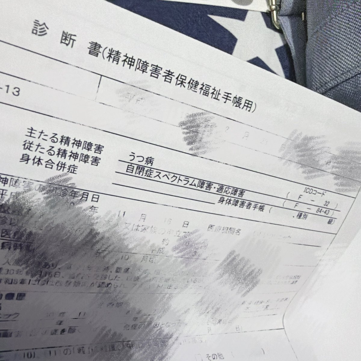M46_m__'s tweet photo. 初めて己の診断書を見た人間 https://t.co/aMgjMgw46y