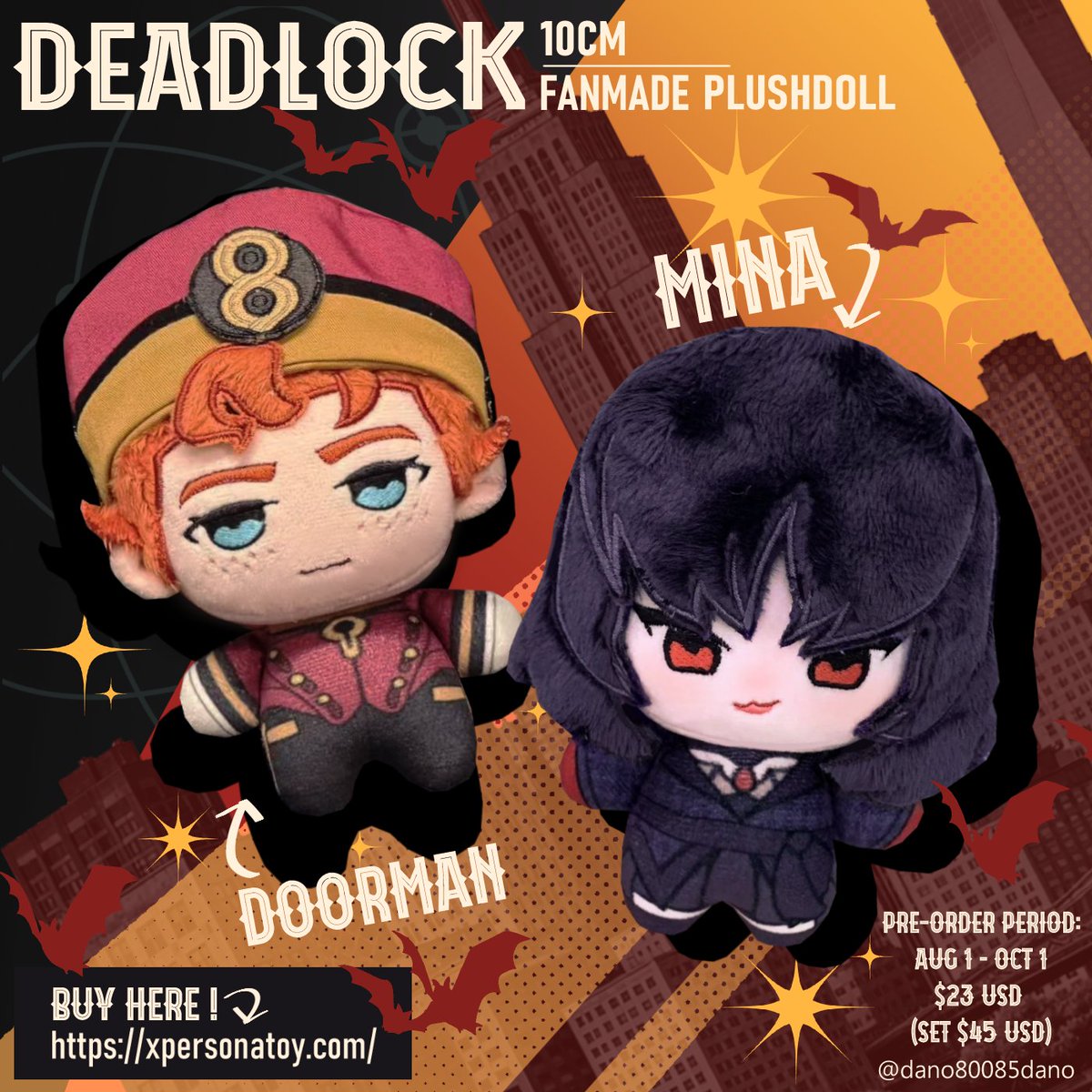 dano80085dano's tweet photo. Hey everyone, it's me again!

Doorman and Mina fan plushies are now available for preorder! 🎉
At the same time, the Pocket and Shiv fan plushies are back for a second run!
🌍 Worldwide shipping available
🗓 Preorder period: Aug. 1, 2026 – Oct. 1, 2026

✨ Get Doorman & Mina here! ✨
https://t.co/V9CSHrWDjX
✨ Get Pocket & Shiv here! ✨
https://t.co/ep5scVf1kM

If you could share or retweet this post, I'd really appreciate it! ❤️
BTW, if everything goes well, I'd love to make Venator and Drifter fan plushies next!