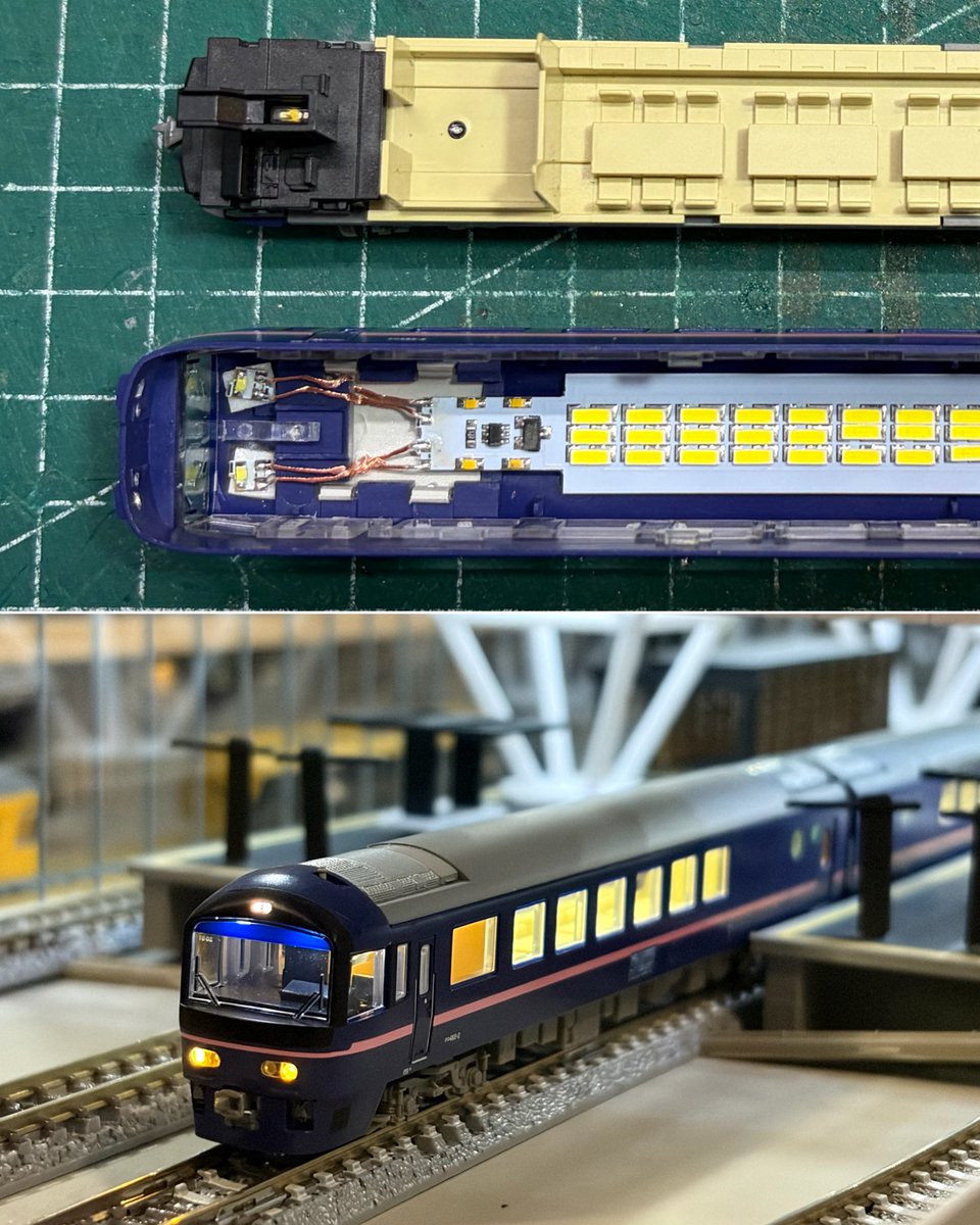 MeDensha's tweet photo. M社485系華用室内灯の特徴をご紹介いたします。先日もご案内しましたが、パンタグラフのある車両には室内灯を調整する必要がございます。

華およびやまどりの両用運転室用ライトをご紹介いたします。接続ワイヤーはハンダ済みか、お客様ご自身でハンダしていただく仕様のいずれかを選択できます。

※※海外発送品となりますので、ハンダ済みでは破損防止のため太い接続ワイヤーを使用しますが、お客様ご自身でハンダ付けする際は細いワイヤーをお使いになられますと、見栄えが良くなります。

#JAM2026