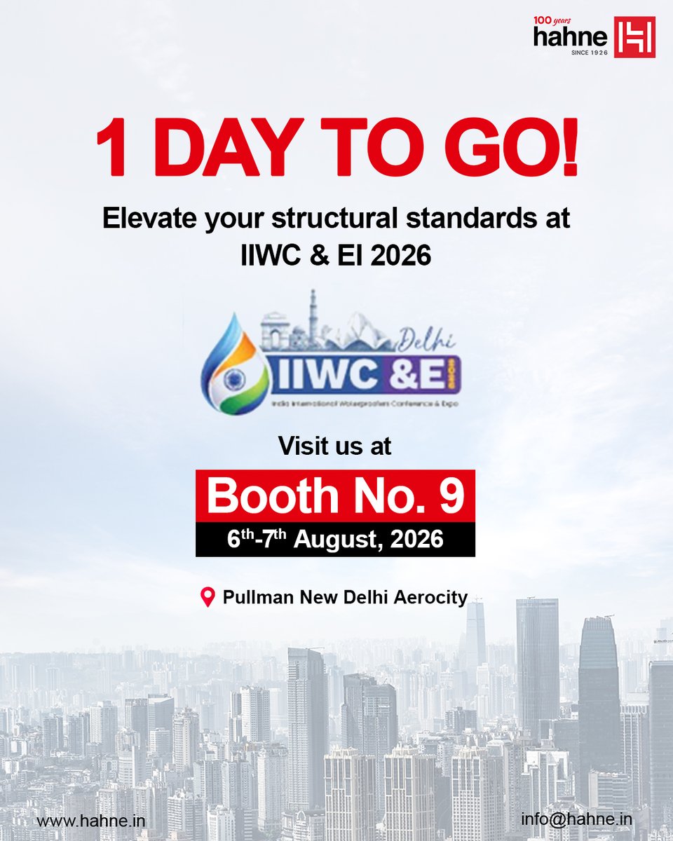 HahneIndia's tweet photo. The future of infrastructure is built on innovation and lasting protection. At Hahne, we deliver advanced construction chemical solutions for waterproofing, repair, and structural protection that help build with confidence.#HahneIndia #ConstructionChemicals #WaterproofingSolution https://t.co/XTnWLkuGkp