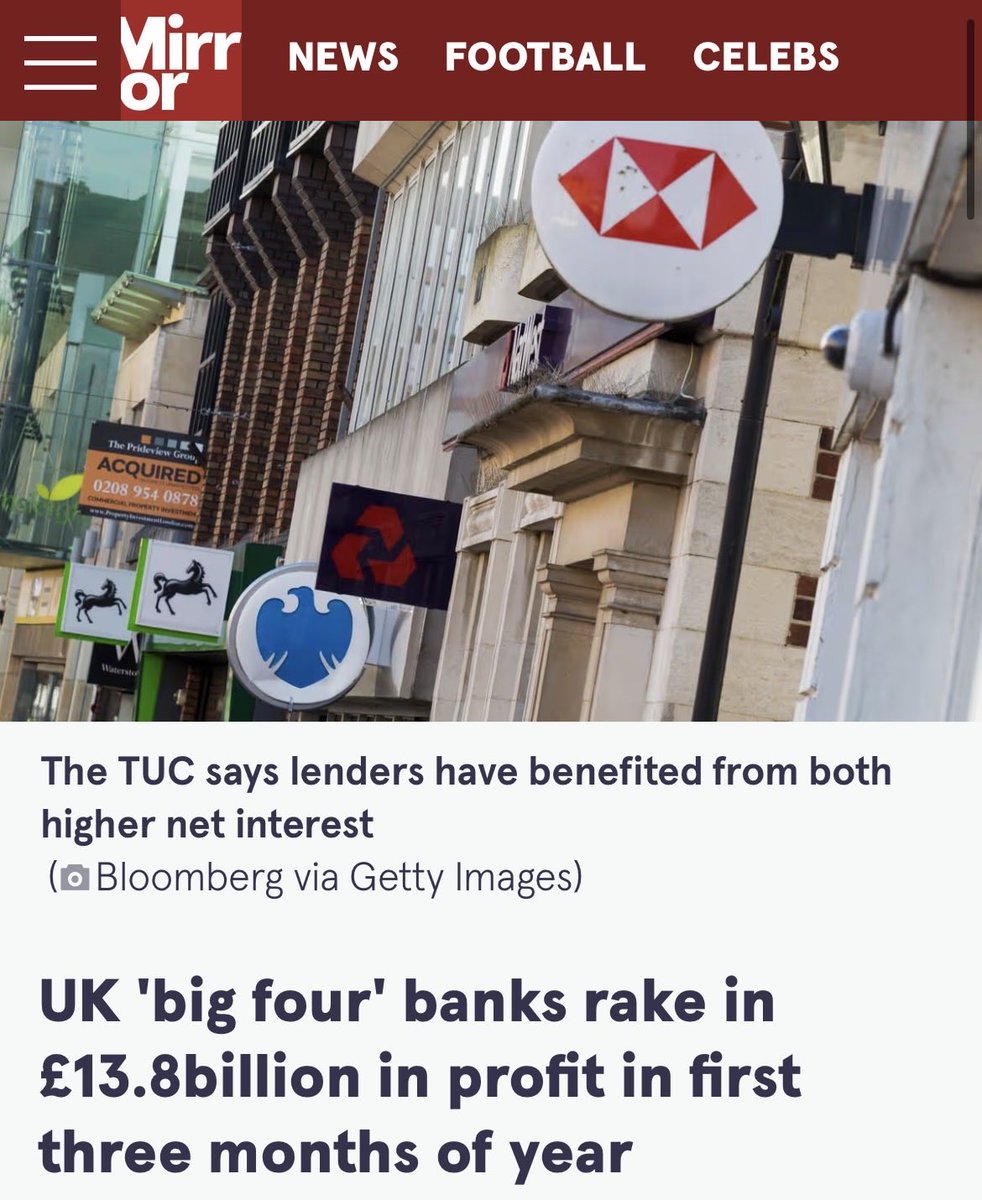 MarinaPurkiss's tweet photo. This is pure extraction of wealth from one group of people to another

We urgently need: 

Windfall tax on oil giants 

Windfall tax on banks 

Both are creaming money off us during a cost of living crisis

Even Thatcher had the balls to tax the banks

Will you @andyburnham? https://t.co/i1kSHxPGvb