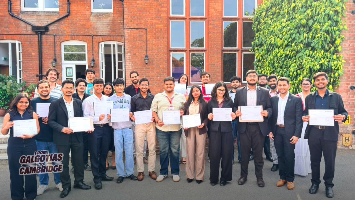 GalgotiasGU's tweet photo. From Galgotias to Cambridge: Ideas Transformed into Global Ventures

The two-week Entrepreneurship and Artificial Intelligence Programme at Girton College, University of Cambridge, concluded with an exciting startup pitch competition featuring 12 startup and research-led ventures.

The participating teams presented their ideas before Mr. Suyash Bhatt, Founder of Global Education Lab, and Mr. Guy Doza, Executive Speechwriter and Communications Coach for Senior Leaders, who trains teams across organisations.

The ventures were evaluated on the quality of their pitch decks, clarity of the identified problems and proposed solutions, strength of the business ideas, innovation, feasibility, potential impact, presentation and communication skills, and the effective application of entrepreneurial frameworks gained during the programme.

Following an inspiring round of presentations, Project TACTO emerged as the winner. CarbonSynq Earth secured the first runner-up position, while KavachAI was named the second runner-up.

Global Education Lab announced that all three winning ventures would receive global expansion and UK market-exploration support through its newly launched Global Ventures Programme. Two promising research-led projects, CelluNova and Vyomveda (SKYSCOPE), were also selected to receive support under the initiative.

The programme concluded with a certificate distribution ceremony, where participation certificates were presented to all candidates, along with merit certificates recognising outstanding performance and achievement.

We sincerely thank Global Education Lab for organising this transformative programme in collaboration with Galgotias University and empowering our students with an exceptional global learning experience.

#Galgotias #Galgotia #galgotiasuniversity #galgotiauniversity #GalgotiasUniversity #GirtonCollege #UniversityOfCambridge #Cambridge #GlobalEducationLab #Entrepreneurship #ArtificialIntelligence #StartupInnovation #GlobalExposure