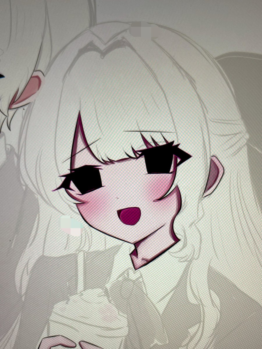 kamite_chan's tweet photo. こーんなかんじで、ラフの上から色を塗っていますよよよ￣⩊￣♡ https://t.co/xCKB0ssVu1