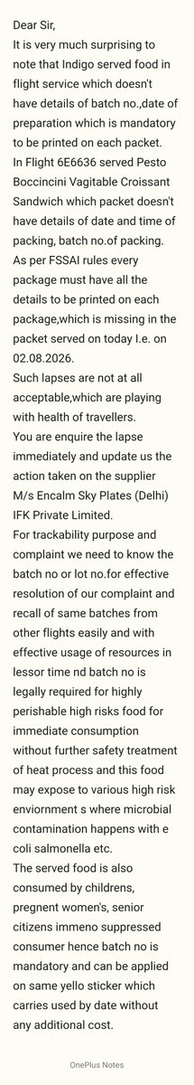 snpparanjape's tweet photo. @IndiGo6E @fssaiindia @Tukaram_IndIAS @FDA_MAHARASHTRA इंडिगो फ्लाईट मध्ये FSSAI,FDA च्या नियमाची सर्रास पायमल्ली होत आहे.FSSAI,FDA चे त्याकडे सपशेल दुर्लक्ष होत आहे.ऑनलाईन तक्रार करून सुद्धा काही फायदा होत नाही,संबंधित अधिकारी का बरे मग गिळून गप्प असतील?पाणी नक्की कुठे मुरते आहे https://t.co/aUSIC4s0zB