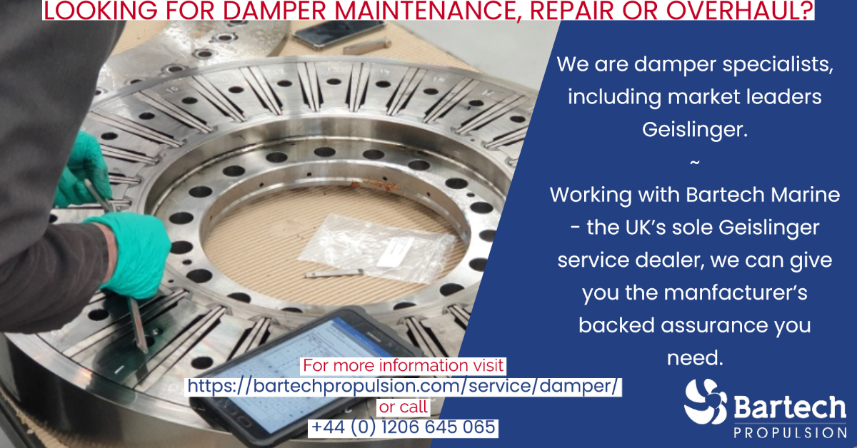 B_Propulsion's tweet photo. For all your damper requirements, Bartech Propulsion has got you covered. 

See how we can help with your damper requirements here: https://t.co/HKOTjgW2bX 

#dampers #geislinger #propulsion https://t.co/CT7fj5mcG7