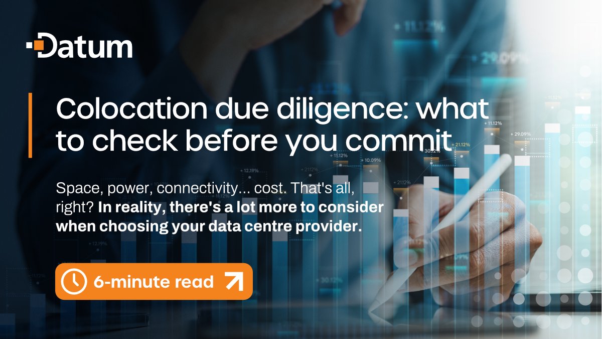 datumdc's tweet photo. Our latest blog explores what you should check (beyond rack space and price) before choosing a #colocation provider, and why the business behind the #datacentre matters just as much as the facility itself.

Read the full article: https://t.co/DCGUwY2jIB https://t.co/QoWEICipUt