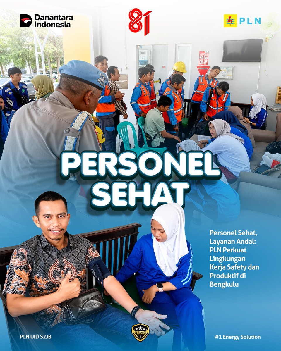 electrizen_JMB's tweet photo. Personel Sehat, Layanan Andal: PLN Perkuat Lingkungan Kerja Safety dan Produktif di Bengkulu

Keandalan layanan listrik tidak hanya ditentukan oleh kesiapan jaringan dan peralatan. 

#plns2jb #Safety #HSSEPLN #PLNUntukIndonesia #1EnergySolutions https://t.co/IdHpLJoZ2Q