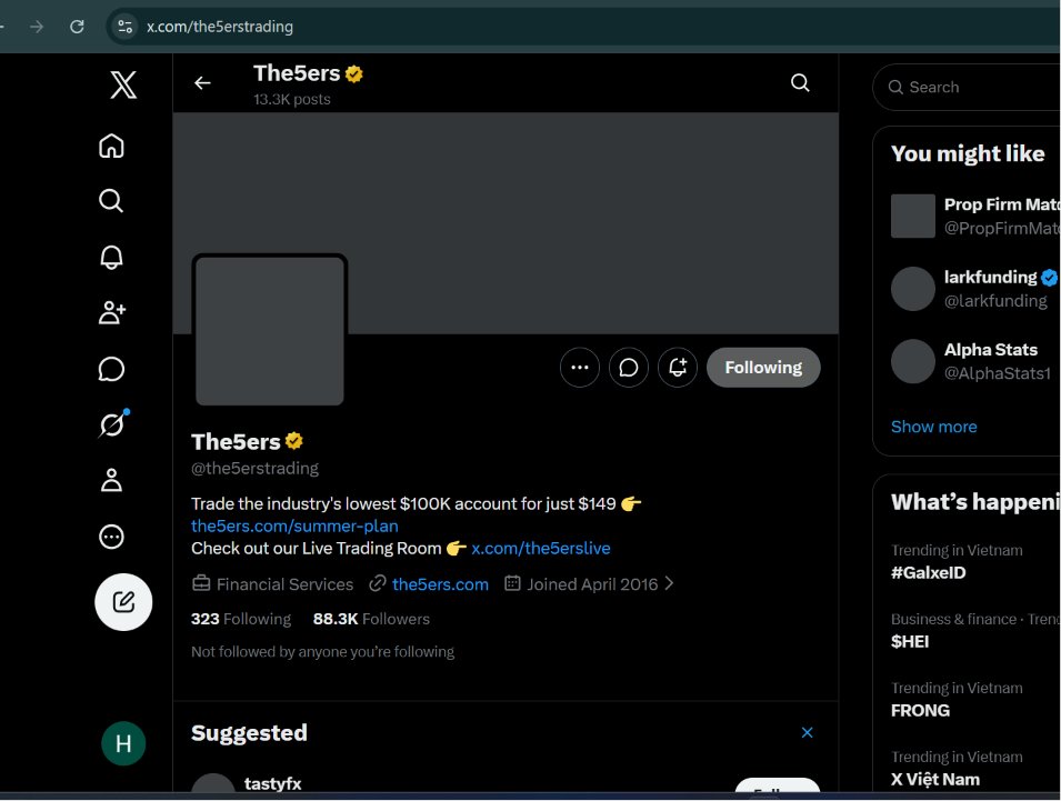 HungTran335451's tweet photo. @TheTrustedProp @the5erstrading done https://t.co/QXrtVaf3Wg