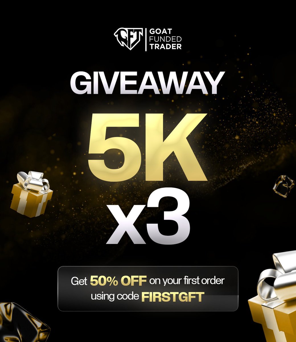 TraderSamm's tweet photo. Lets do it

GFT PROP ACCOUNT GIVEAWAY!!!📌

$15k accounts 
3 winners 

To enter

-Like and repost

- MUST Follow
 @TraderSamm 
@GoatFunded 
 @NnaMdi_Ya

-Perform tasks on the site👇
https://t.co/SWEysjaAFG

-Tag 3 friends 

Winners in 5 days.

Goodluck. https://t.co/YY2XkTzfaj