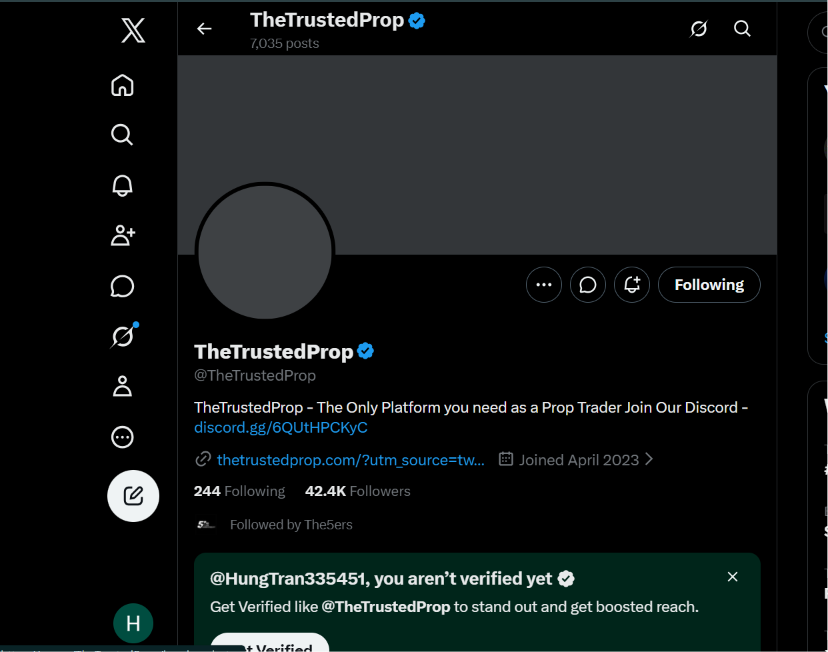 HungTran335451's tweet photo. @TheTrustedProp @the5erstrading done https://t.co/QXrtVaf3Wg