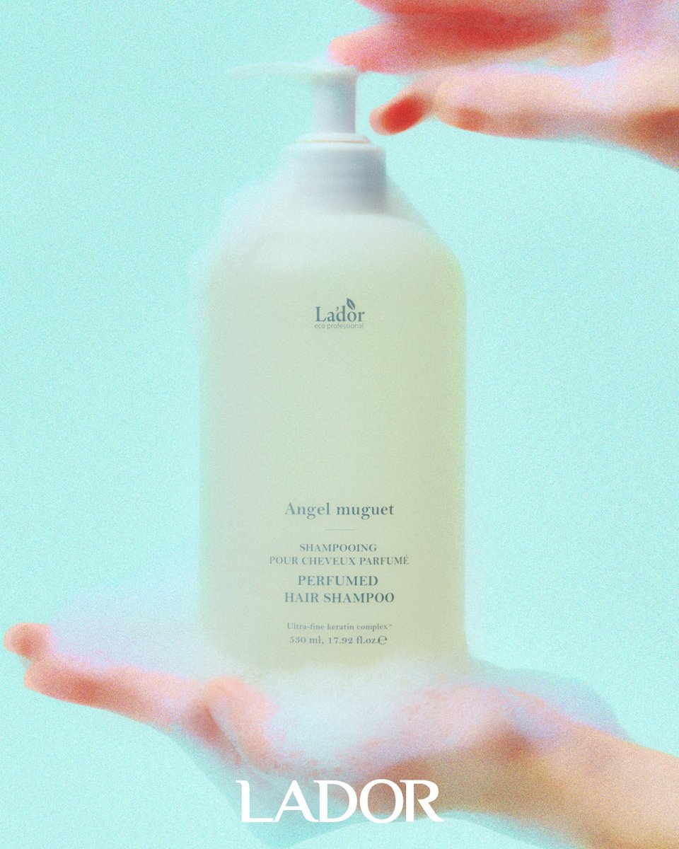 lador_jp's tweet photo. Every wash, a little angel. 🪽

洗うたび、やさしいスズランの香りに包まれる。

Angel Muguet シャンプー＆トリートメントで、
心地よいバスタイムを。 https://t.co/KdJAV4APg8