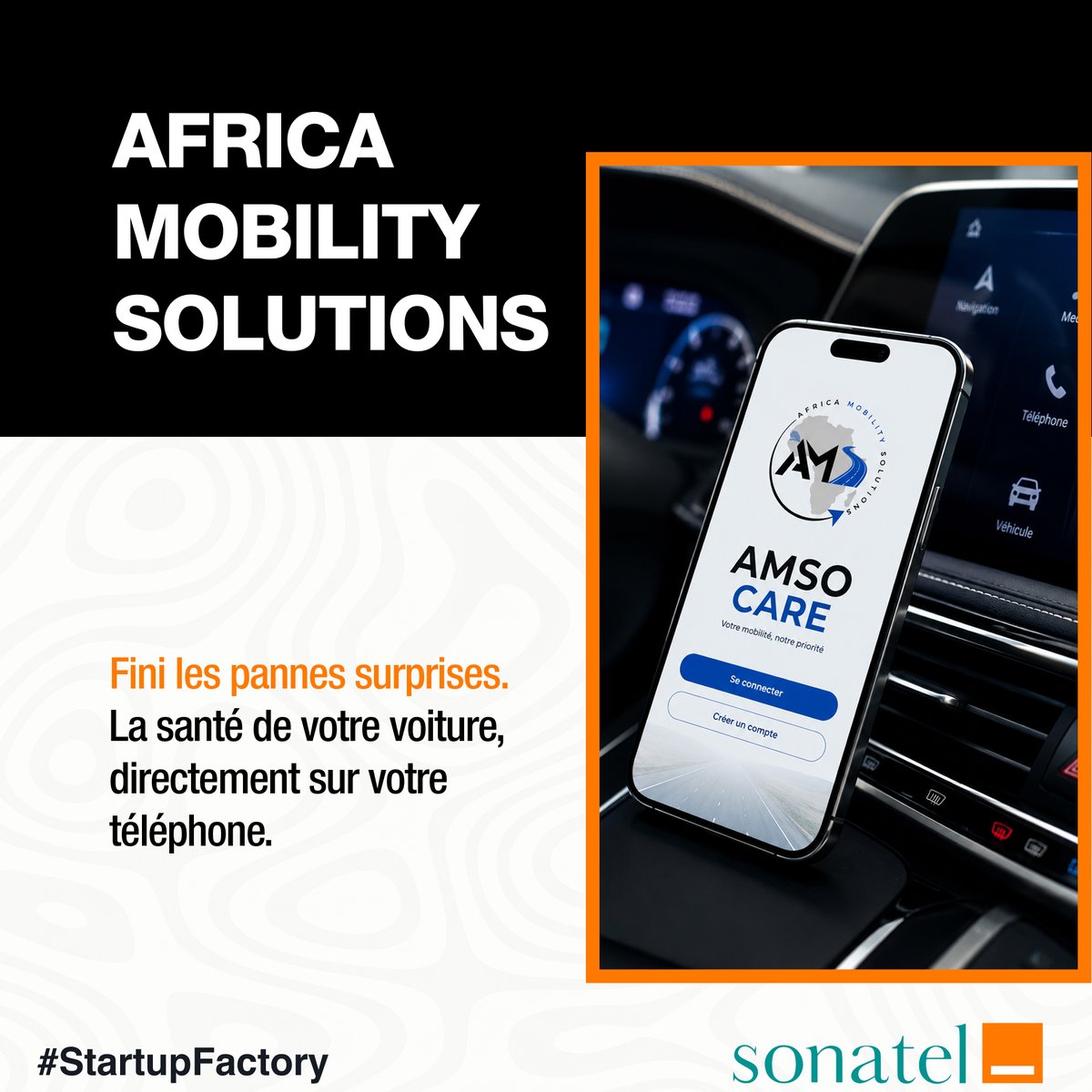 orangestartupst's tweet photo. Marre des voyants moteur incompréhensibles et des factures salées ? 

Avec AMSO CARE, transformez votre smartphone en centre de santé auto.

https://t.co/zmFoZkGPkh
#AMSOCARE #MobilitéIntelligente @GroupeSonatel @ODCSenegal @massambambay @NdirRokhaya @mansaly3 @Yanmane2 https://t.co/rhv0Hfp0BW