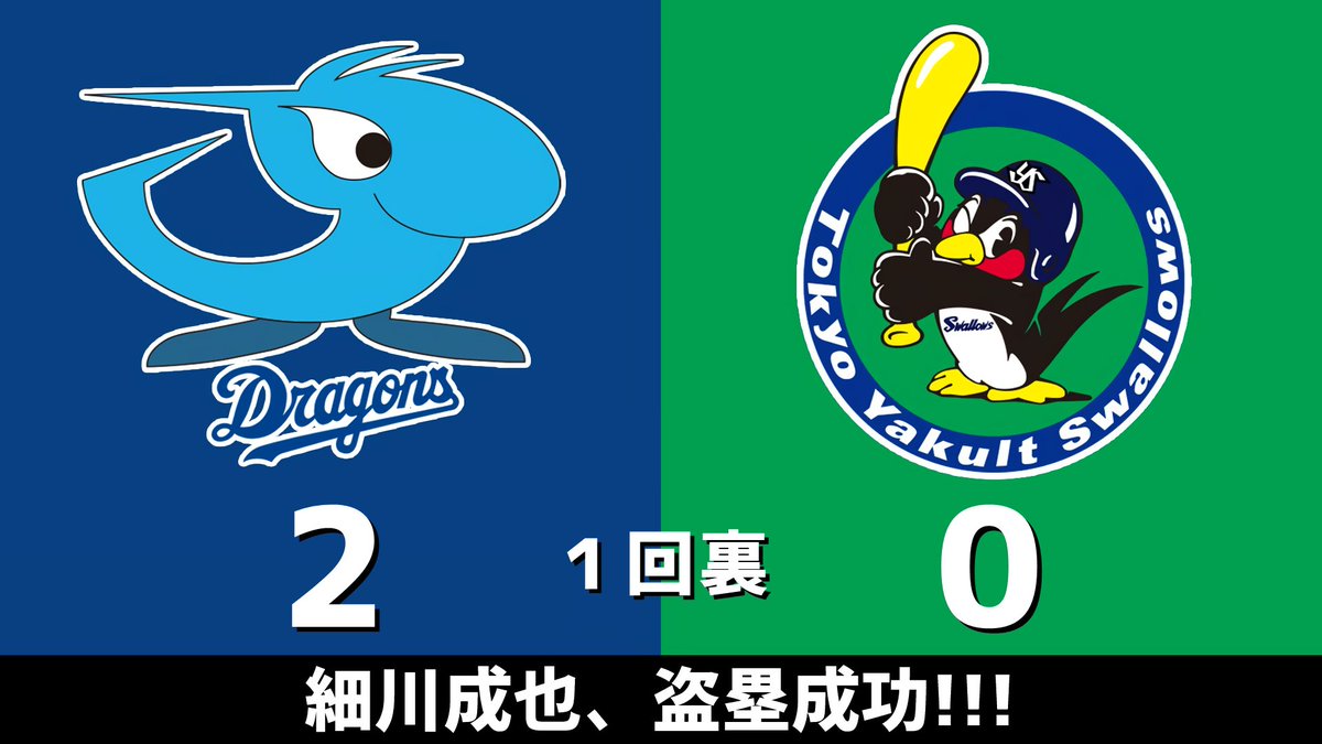 8月13日(火) ヤクルトVSドラゴンズ バックネット裏ペア 8/13 セ・リーグ公式戦 中日vs.ヤクルト 2026.08.05 1回裏 細川成也、盗塁