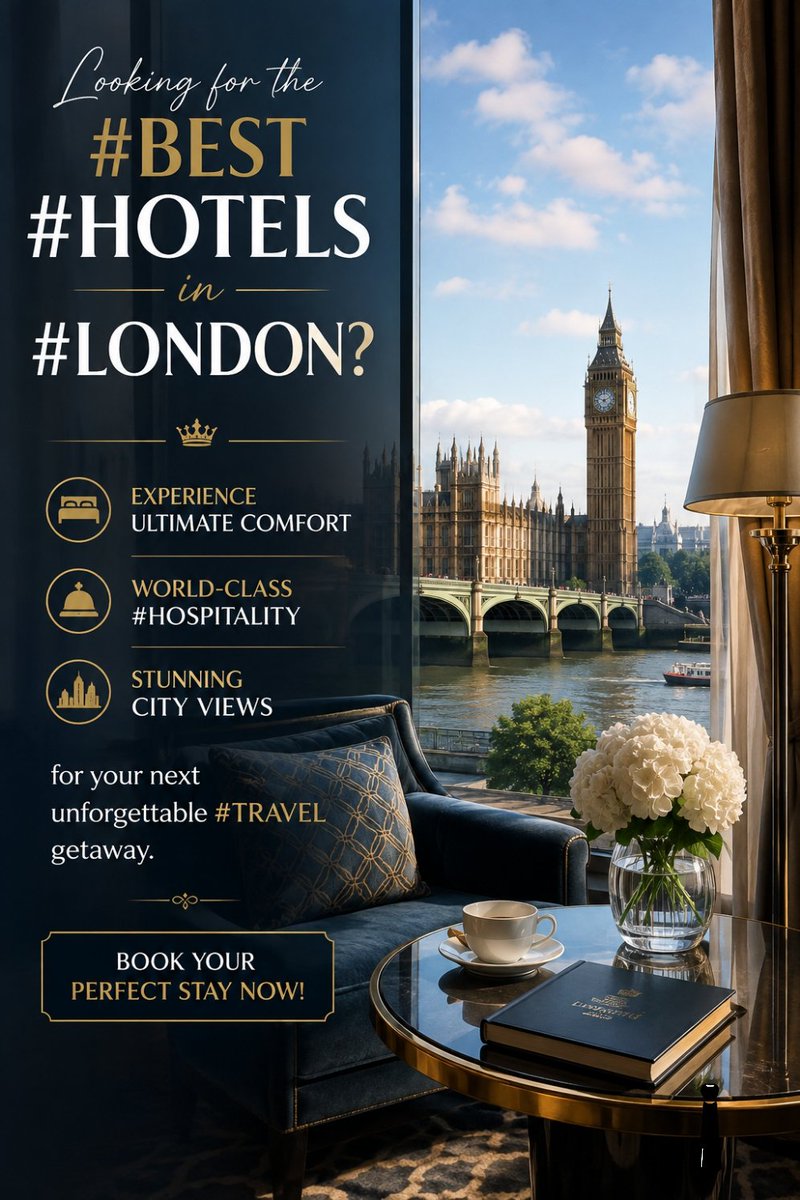 marnilo_en's tweet photo. Looking for the #best #hotels in #London? Experience ultimate comfort, world-class #hospitality, and stunning city views for your next unforgettable #travel getaway. Book your perfect stay now!👇
https://t.co/U0vaGe1vG8 https://t.co/IxZm4hlF3P