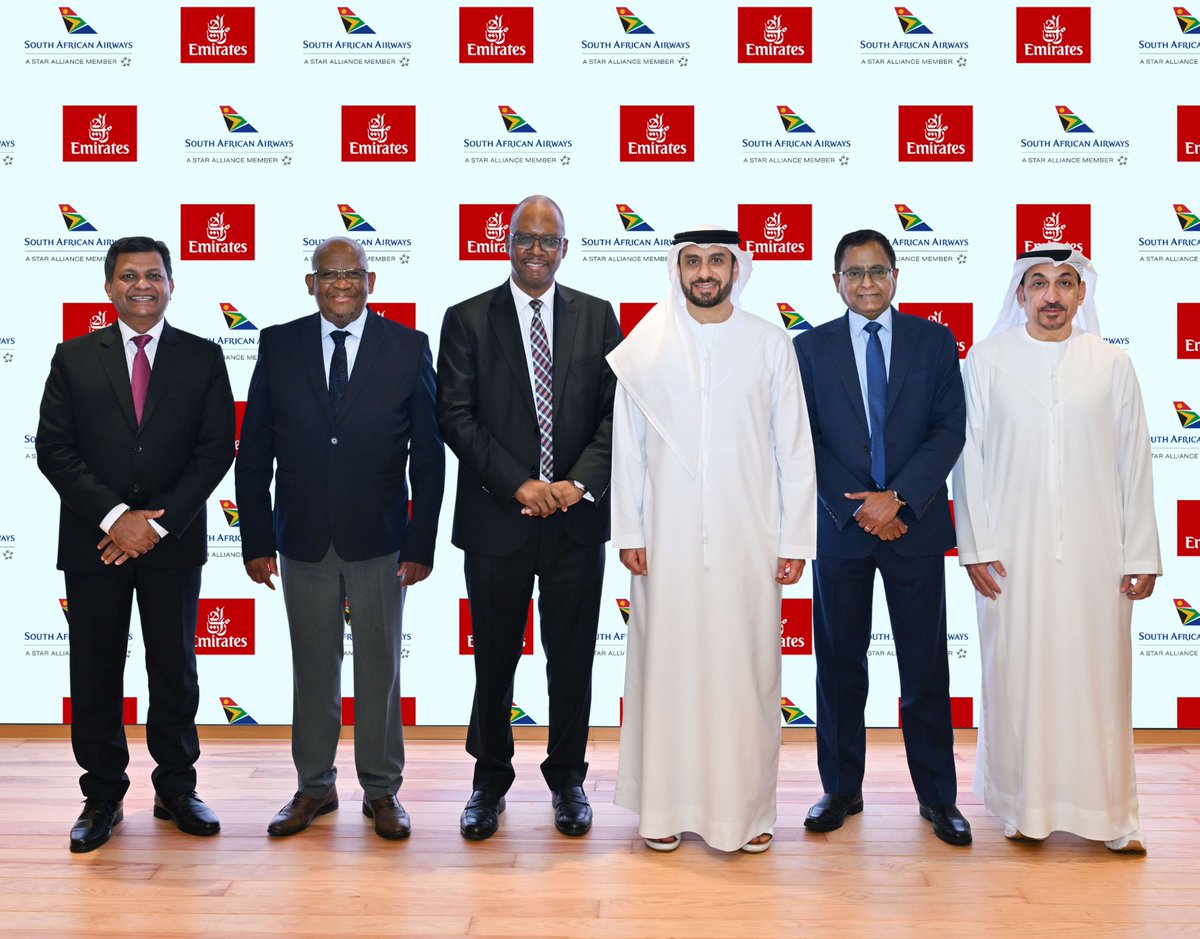 flysaa's tweet photo. South African Airways (SAA) and @emirates today announced an expansion of their codeshare partnership, enabling access to nine cities and establishing the start of a reciprocal codeshare agreement between both carriers. The expanded partnership opens more destinations across central and southern Africa, simplifying connectivity for customers.

Read full press release | https://t.co/nQjSQkUmvf

#SAA #FlySAA #Emirates #Codeshare