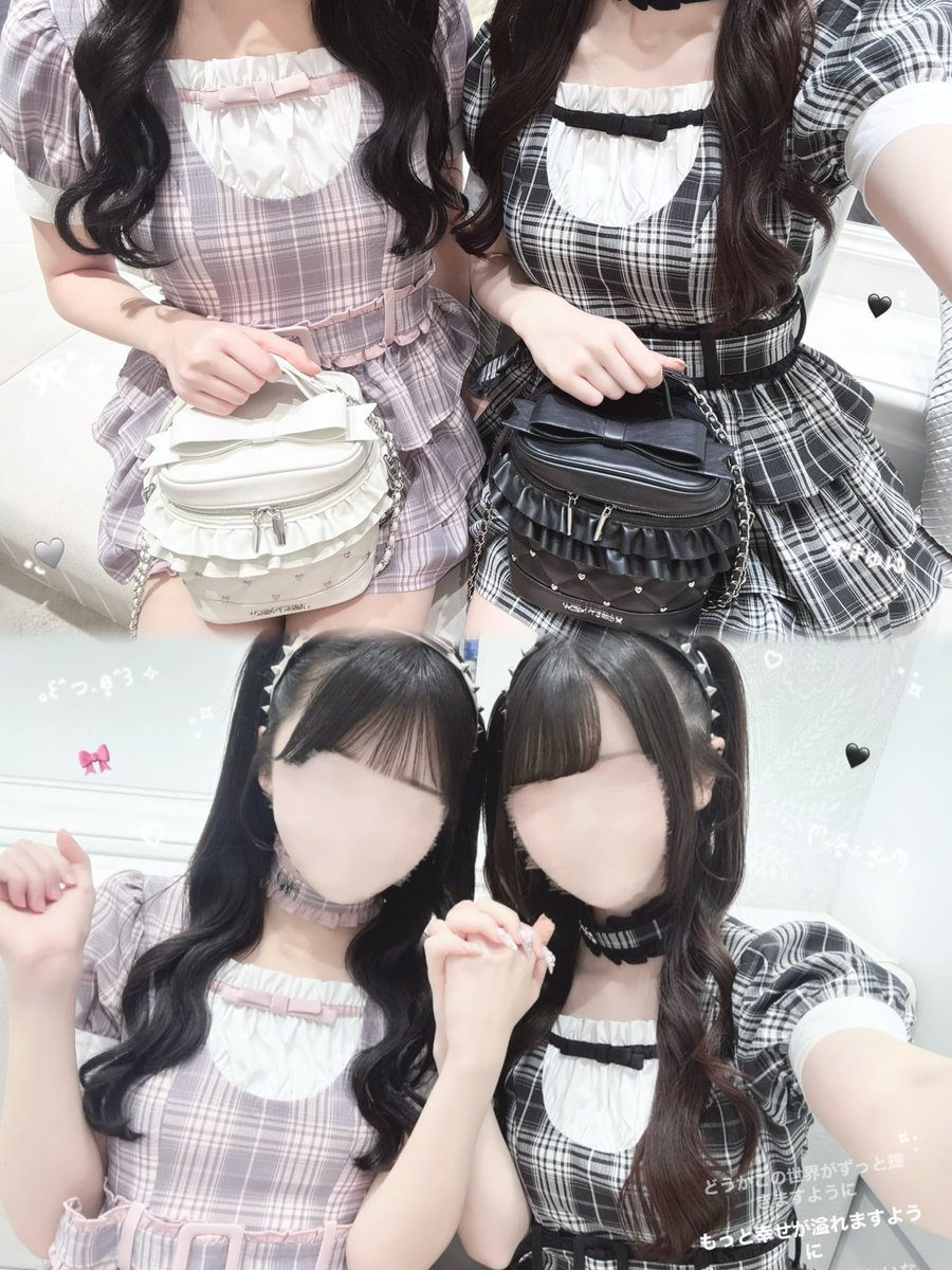 HONEYMEW ノースリーブチェックシフォンワンピース ブラック XS
