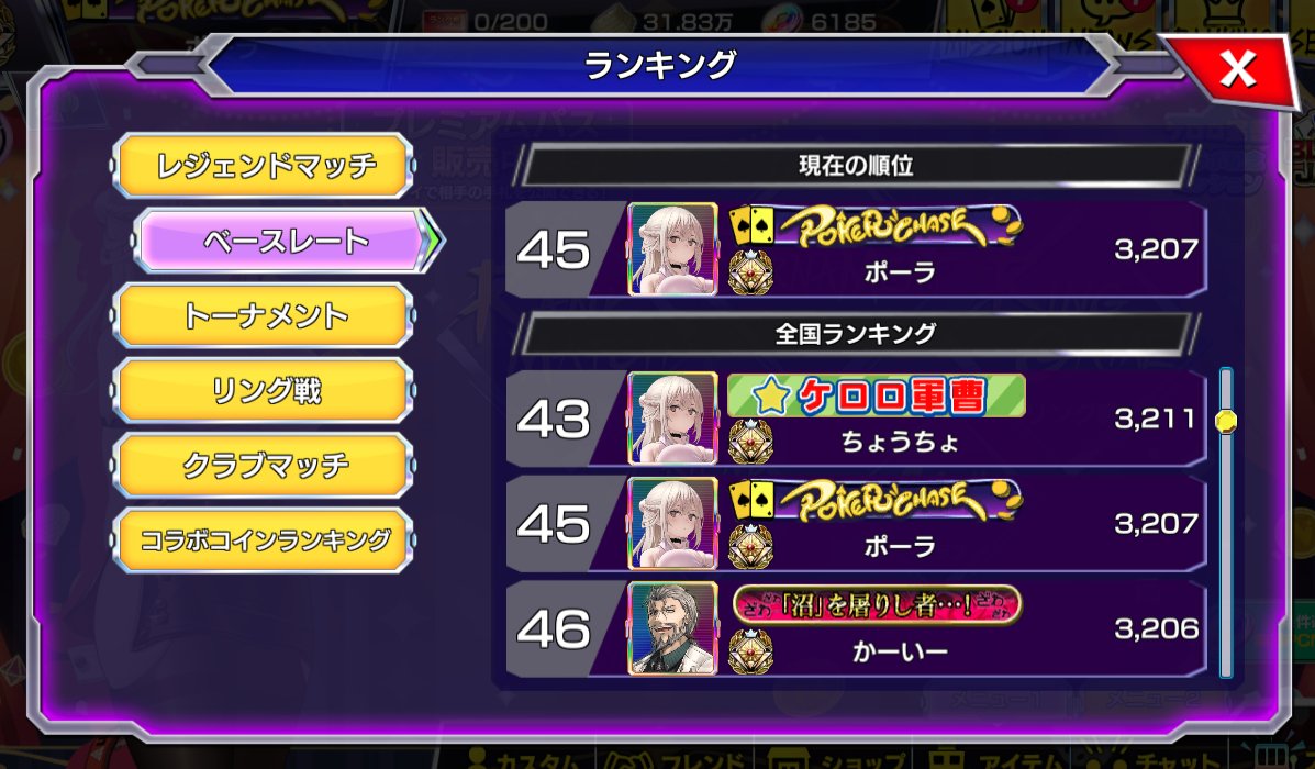 GBLEO84's tweet photo. ベースレートという形ではあるけど
目標だった１００位以内・５０位以内にランクイン

誘ってくれたヤマさんと同等の順位まで行けて嬉しい
師匠のLostLambさんとクローディアさん
そして縁を繋いでくれた洞谷さ���に感謝！

 #ポーカーチェイス #ポカチェ https://t.co/r6qKDO0n5i