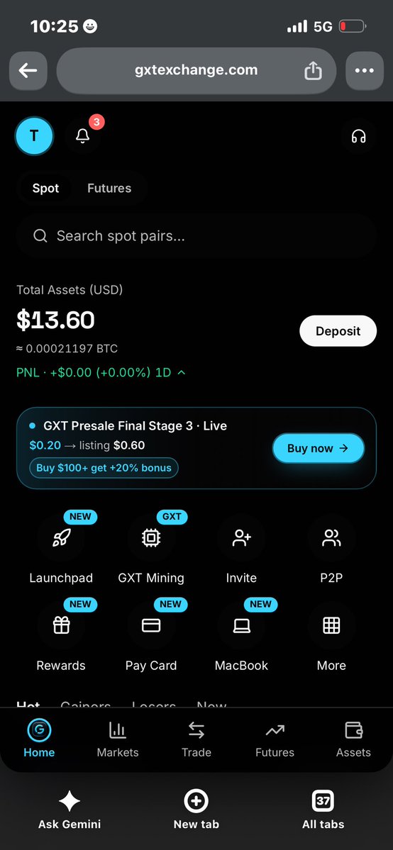 TMDweb3's tweet photo. ๐ฑ Instant FREE $10 worth of $GXT token ~ NO Kyc
@GXTExchange launched a free 50 $GXT reward for new sign-ups.
Just create an account and claim $10 worth of tokens.
โ 1 minute work only
๐ Sign-up: https://t.co/Ie7Twa46JQ
Steps ๐
โ Enter username, email & password
โ Complete captcha & create account
After creating account:
โ Go to Reward option (homepage)
โ Enter redeem code
โ Claim 50 $GXT
Redeem code: GXT-LISTING-28TH-AUGUST
This token is not live yet, but they are running a presale where 50 GXT = $10.
No KYC, only 1 minute work, that's why i sharing it.
You can also earn more tokens:
โ Go to Mining option
โ Complete free tasks
โ Claim more $GXT
โ ๏ธ Don't deposit any funds.
Do some extra tasks to earn more
TGE expected: August 28
Like, repost & share โค๏ธโ๐ฉน