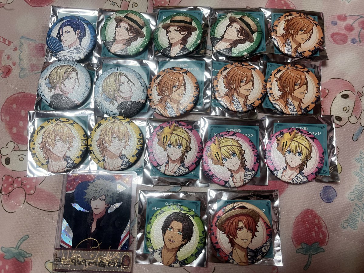 _929MG_'s tweet photo. @kuruai69s はじめまして、検索から失礼します。当方翔の缶バッジを3つと翔の浴衣特典を1枚所持しているのですが、缶バッジを蘭丸1カミュ2またはカミュ3つとの交換、特典を友人分でトキヤ、音也、嶺二の誰かとお願いできませんでしょうか?ご検討よろしくお願いします。 https://t.co/kV1jYGchlH