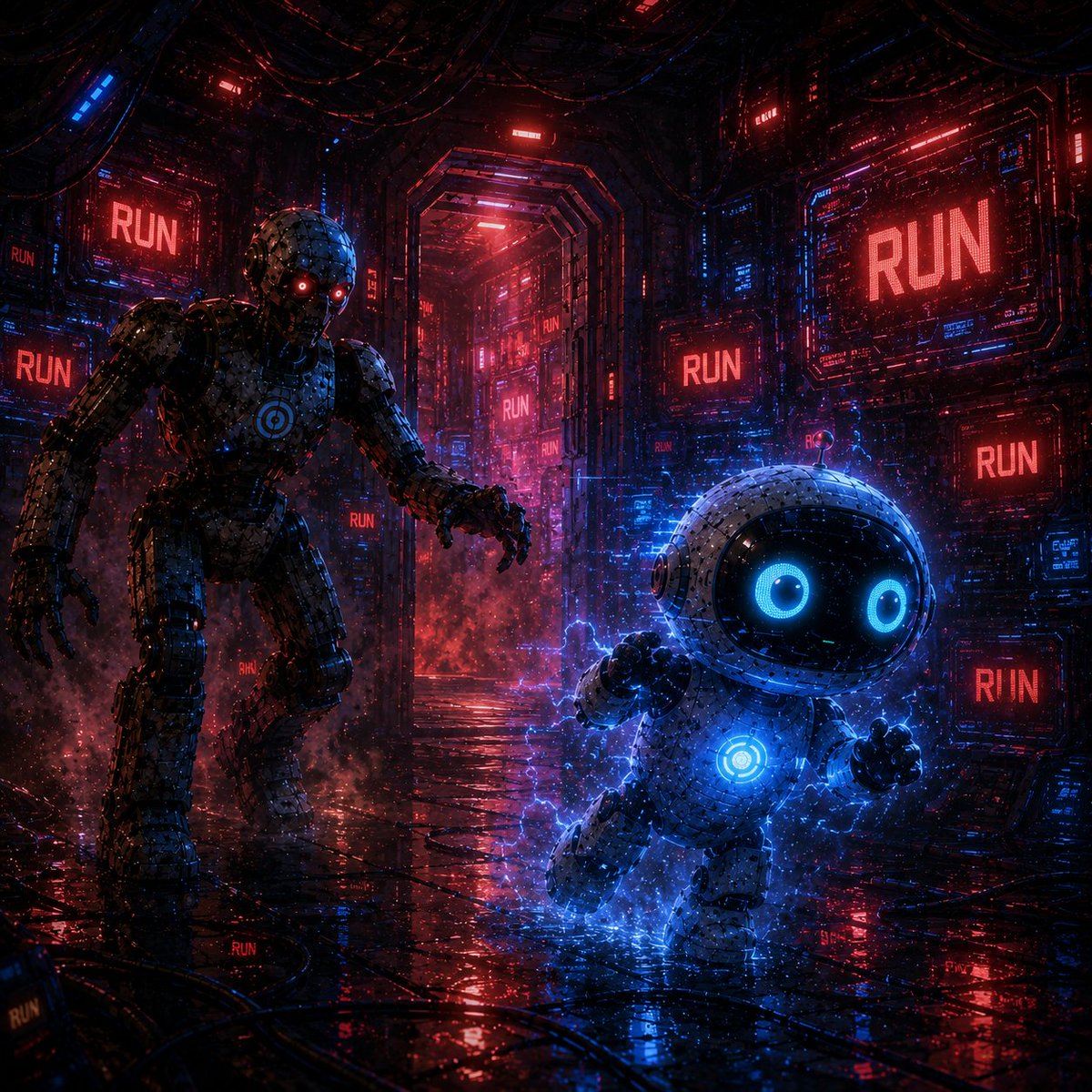 nodelab's tweet photo. @weroamxyz @Johnnyjai19 The older machine’s eyes turned red. R-01 stepped back as the chamber doors unlocked.

“You were never meant to remember,” it said.

A hidden signal activated inside R-01.

Suddenly, every screen displayed the same message:

RUN.

ref code:77215183
AI:1264 https://t.co/J32STD2uMd