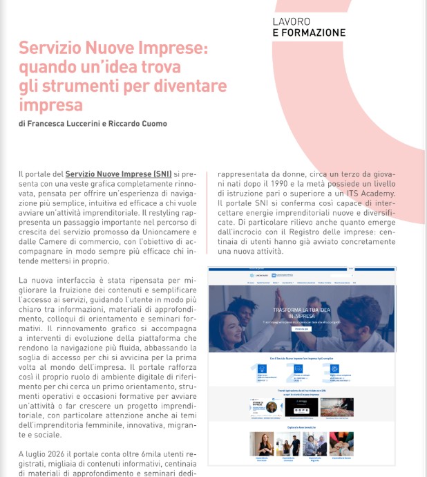 unioncamere's tweet photo. "#ServizioNuoveImprese: quando un'idea trova gli strumenti per diventare #impresa": leggi l'articolo a pagina 11 di #UnioncamereEconomiaImprese, il #magazine del #sistemacamerale. https://t.co/MnFmiS38gT https://t.co/rZJdbSS8GN