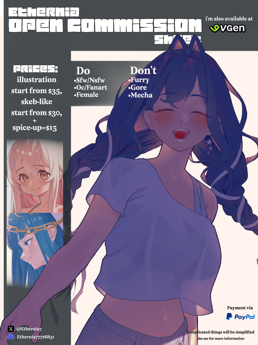 Ethernia7's tweet photo. Hi, my commission are open for this month! feel free to drop me a line and
thank you!

#commissionㅤ #vgen https://t.co/ainQXvhIYE