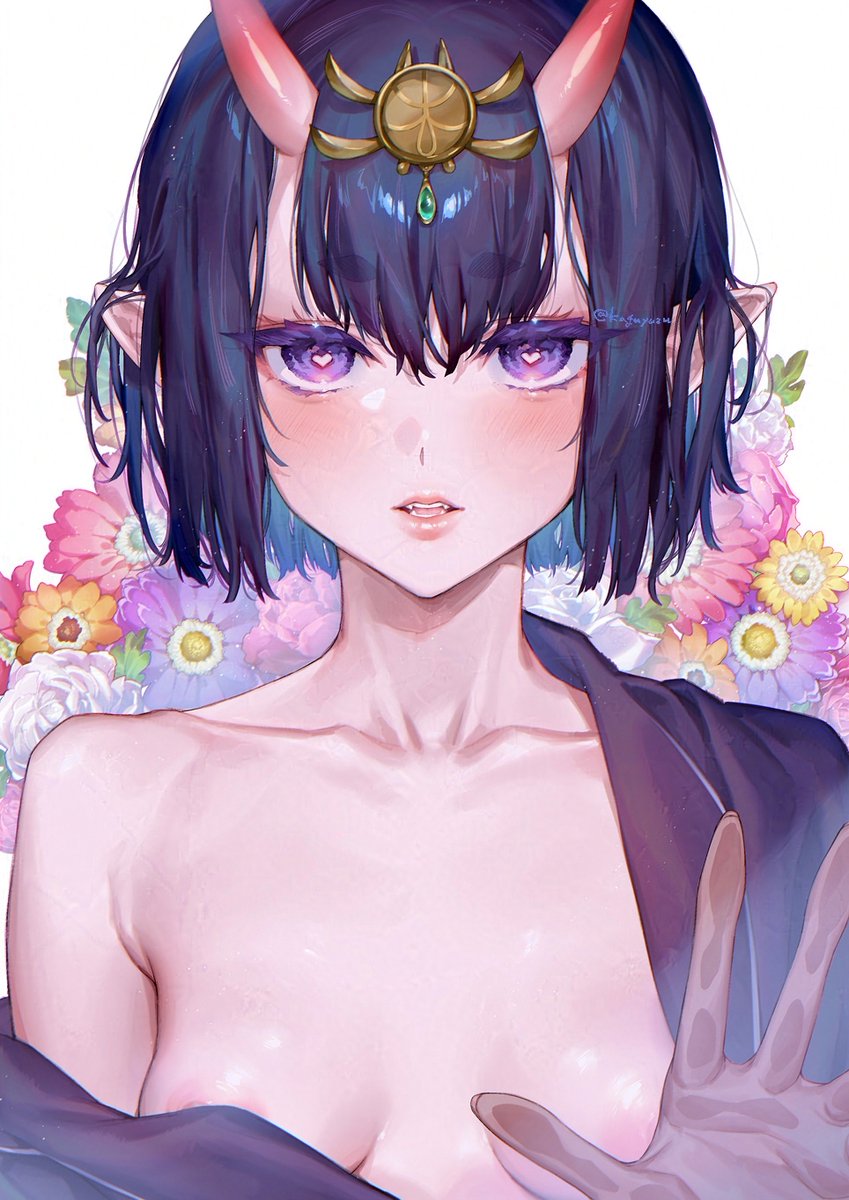 kaguyuzu's tweet photo. 夏コミ新刊表紙絵の酒呑ちゃんです
上下と追加ページまとめた下戸本完全版出します～ https://t.co/fVHDQjaHms