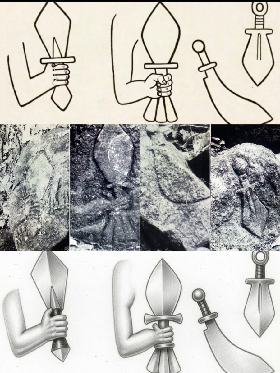 YorubaNetworkTV's tweet photo. The Ada and Abẹ̀rẹ̀ (often called Eben in Benin) are depicted in art that predates the earliest surviving Benin examples.

The clearest earlier evidence comes from Ilé-Ifẹ̀:

Agidi Grove (near Ilé-Ifẹ̀) – Archaeologists Kenneth Murray (1945) and Frank Willett (1957) documented rock relief carvings of both the Ada and Abẹ̀rẹ̀. These carvings are associated with the early Ifẹ̀ monumental period, generally dated to c. 1000–1400 CE.

Ada Elédìsí (Ilé-Ifẹ̀) – Another carved ceremonial sword preserved in Ifẹ̀ and associated with early Yoruba royal traditions.
Igbo Orodi (Ilé-Ifẹ̀) – A stone sculpture depicts a figure holding a curved ceremonial sword in one hand and an ìrùkẹ̀rẹ̀ (fly whisk) in the other, iconography associated with sacred and royal authority.

These Ifẹ̀ carvings are significant because they predate or are contemporary with the earliest surviving Benin bronzes (the oldest of which date to about the 12th century). 

They also align with Benin oral traditions that aspects of royal regalia, including ceremonial swords, were introduced from Ifẹ̀ during the formation of the Benin monarchy.

So, in terms of currently known archaeological evidence:

Earliest engraved depictions: Ilé-Ifẹ̀, approximately 1000–1400 CE.
Later royal use: The Kingdom of Benin developed and elaborated the Ada and Eben as central symbols of Oba authority, but the iconographic evidence from Ifẹ̀ is at least as early and, in some cases, earlier than surviving Benin examples.

Yoruba culture influenced societies in both Nigeria, West Africa and beyond.