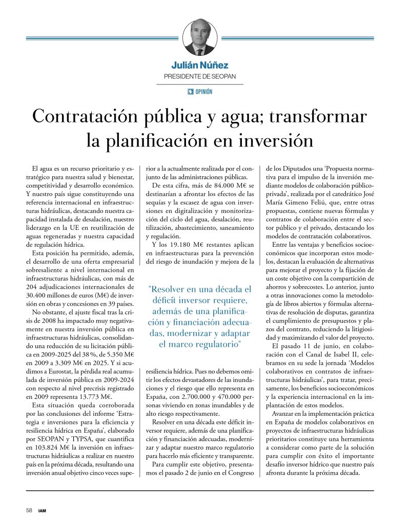 SEOPAN_ES's tweet photo. 💧 Los modelos colaborativos de #ContrataciónPública pueden ser una herramienta clave para acelerar la inversión en #infraestructuras hidráulicas.

Más detalles en la tribuna de @iAgua, de nuestro presidente, Julián Núñez: https://t.co/7gjAGyqWbn https://t.co/AMyl0fBiJh