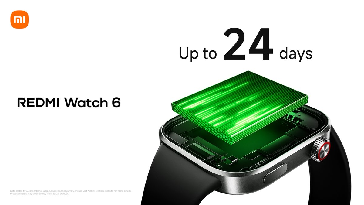 Xiaomi_Pakistan's tweet photo. 24 days of power. Zero interruptions. ⚡⌚
Ultimate freedom with the new #REDMIWatch6 and stay connected longer than ever.
Buy now:
Mistore: https://t.co/cTPtZbfxTm
Xiaomi Sale: https://t.co/3yFigf13zx https://t.co/w8VJ7gncSl